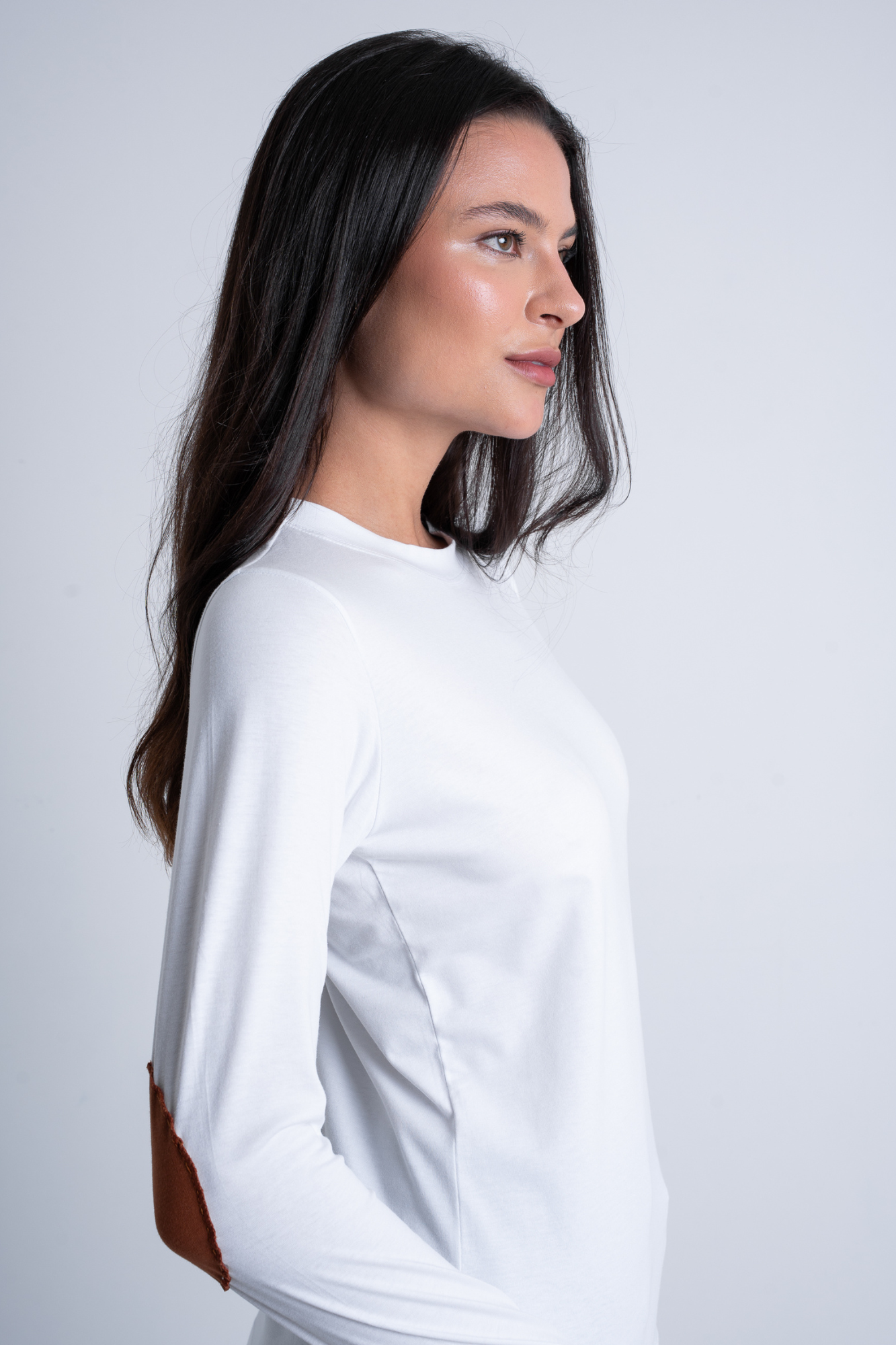 Blusa com Cotoveleira Moon Gola O Branca