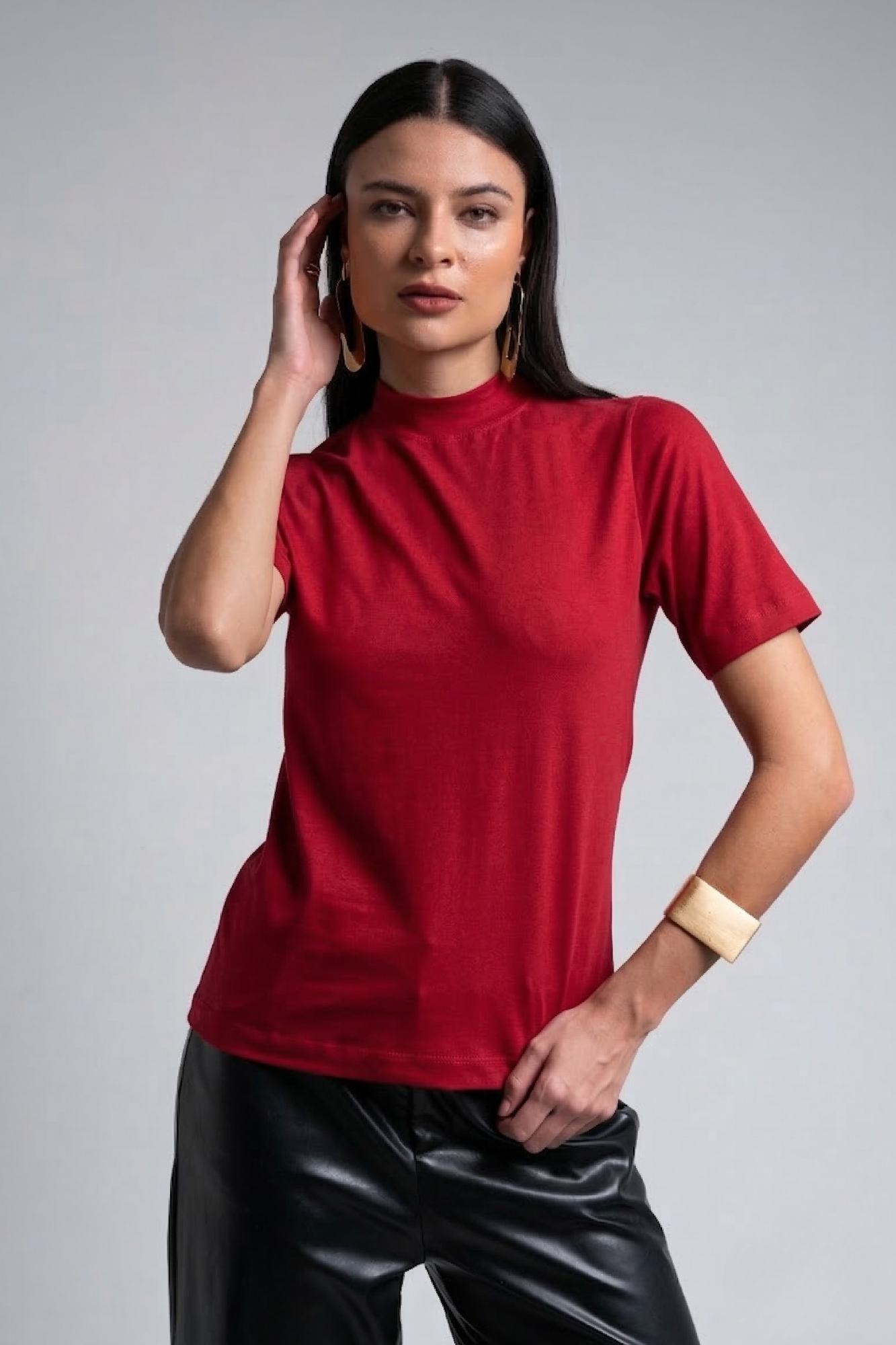 Camiseta Moon Gola Alta Bold Red