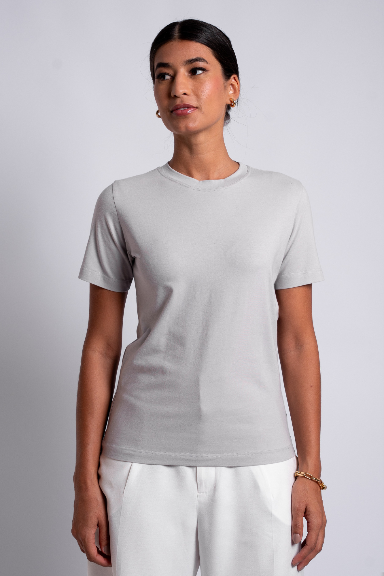 Camiseta Lisa New Moon Gola O Cinza