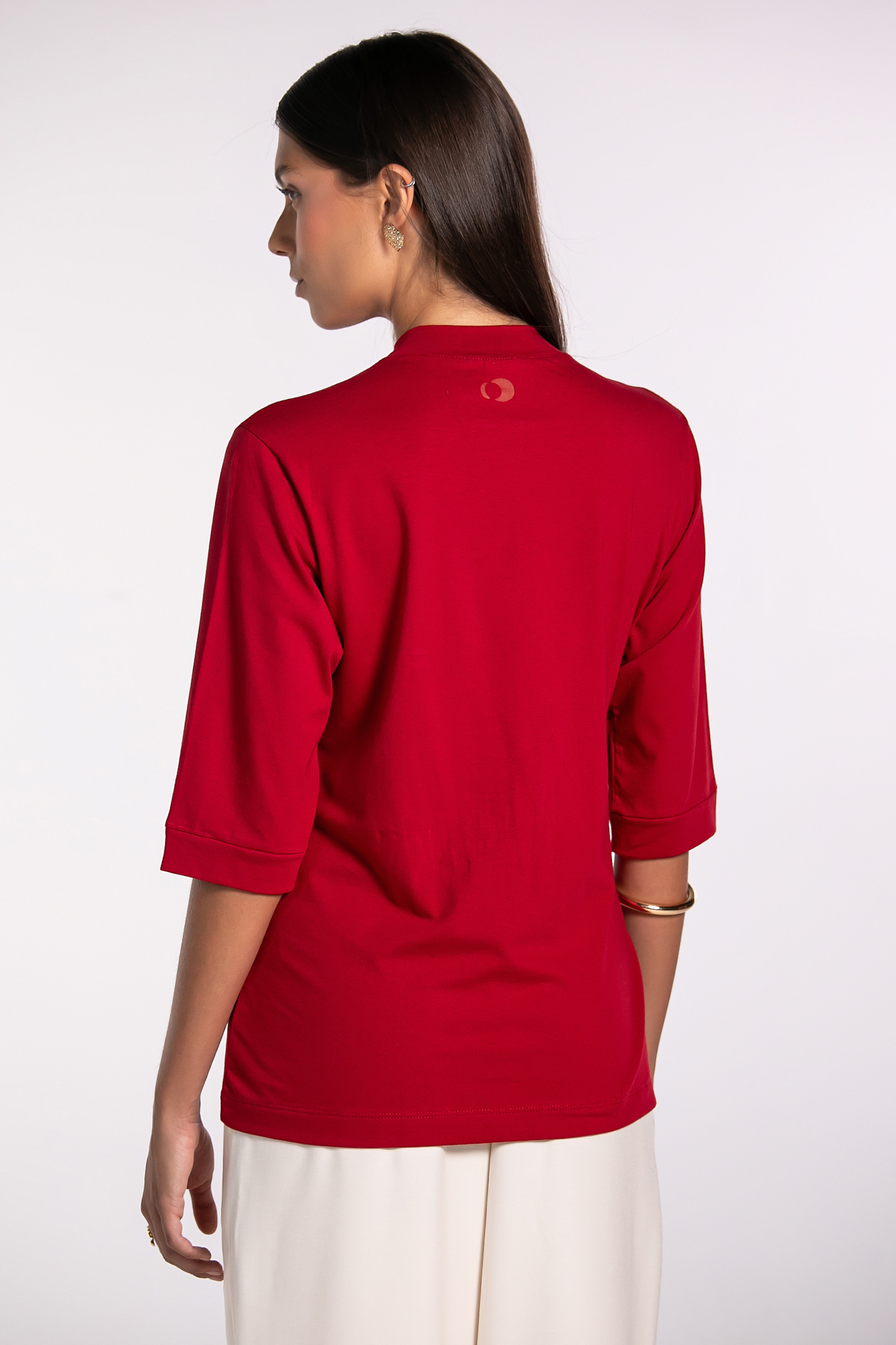 Camiseta Moon 3/4 Gola Média Bold Red