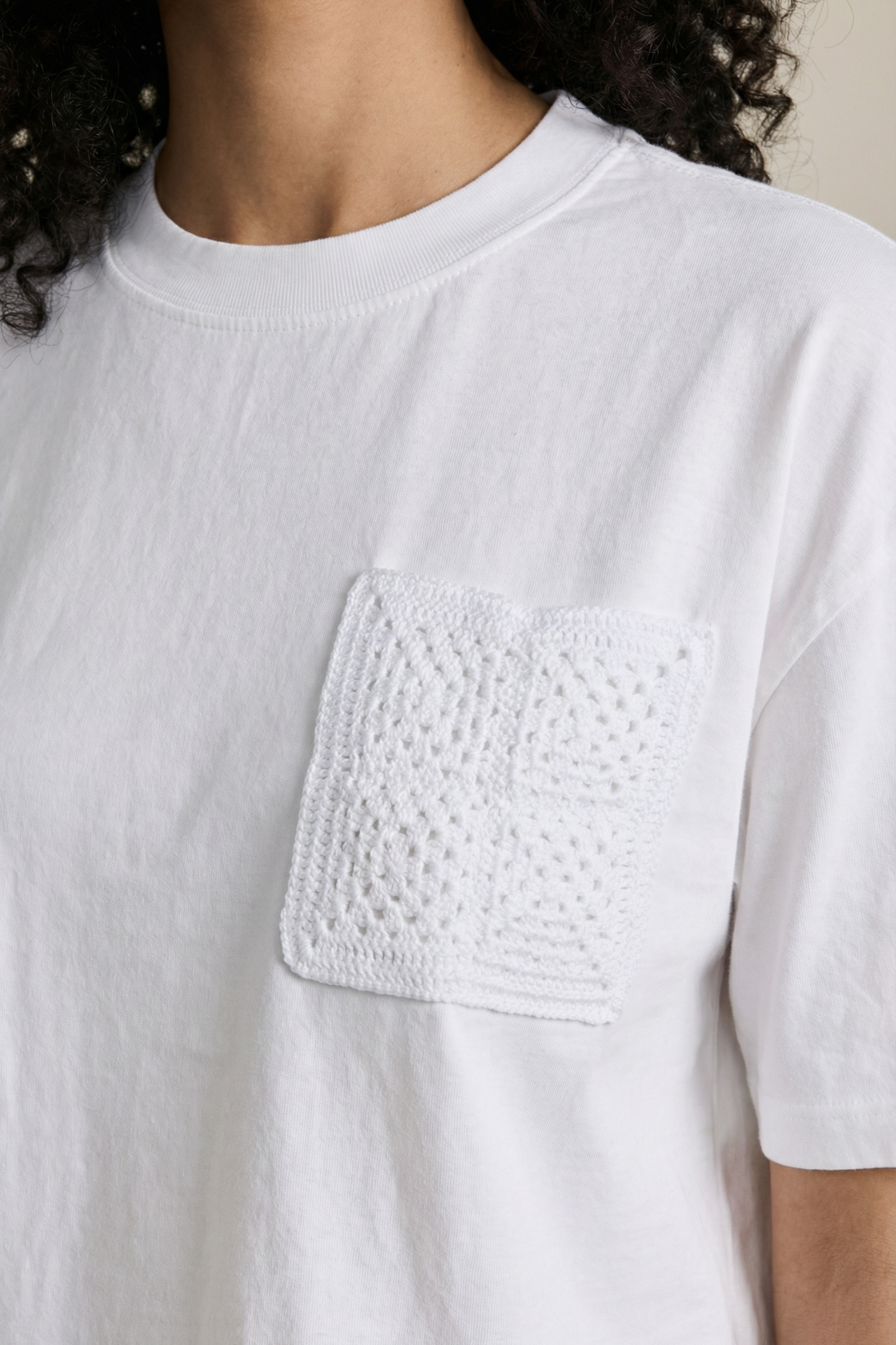 Camiseta Douz Samara Cropped Tricot Off White