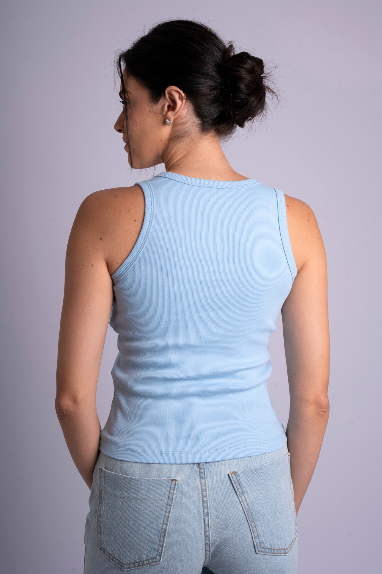 Regata Canelada Moon Basics Gola U Azul Céu