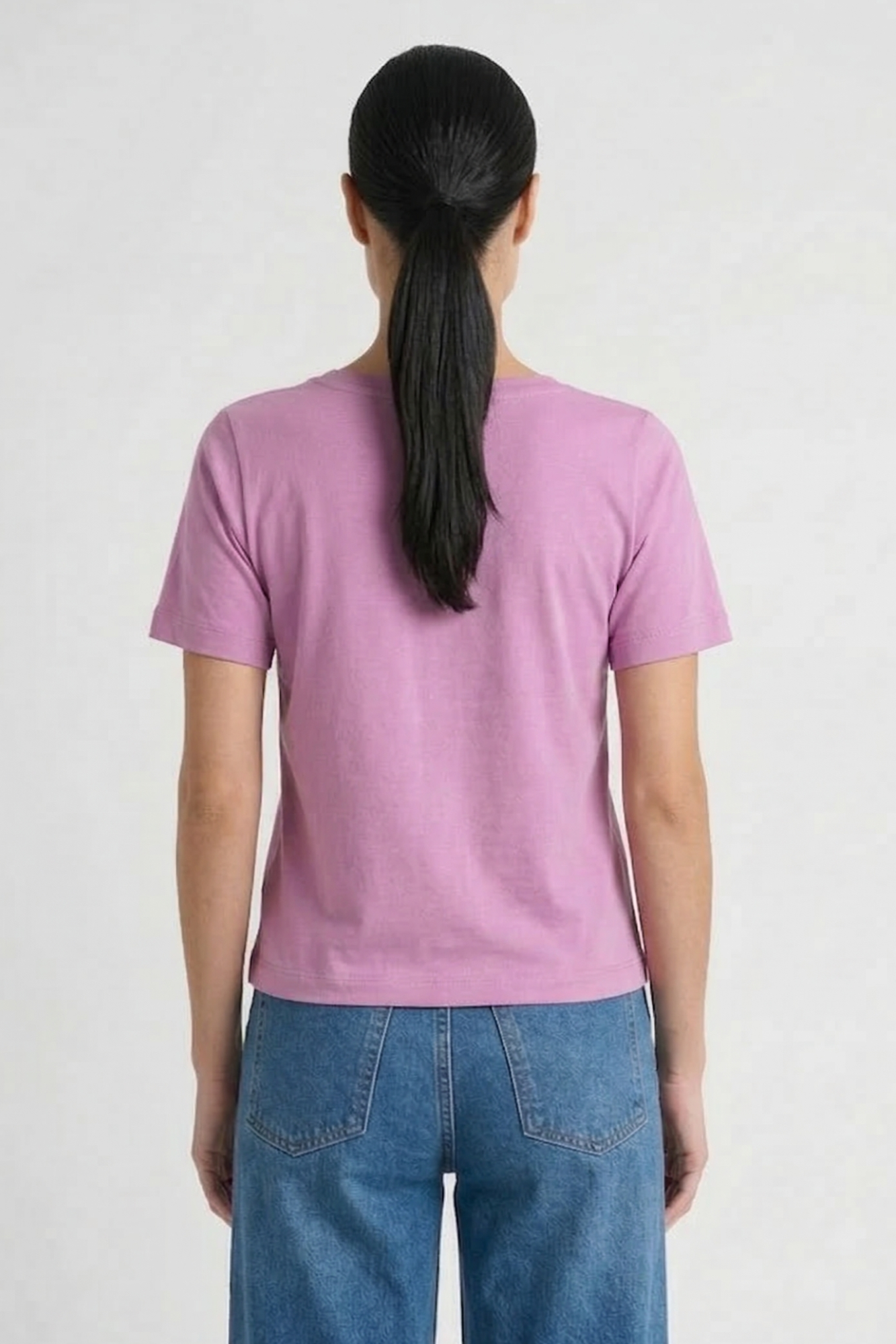 Camiseta Lisa New Moon Gola V Pink