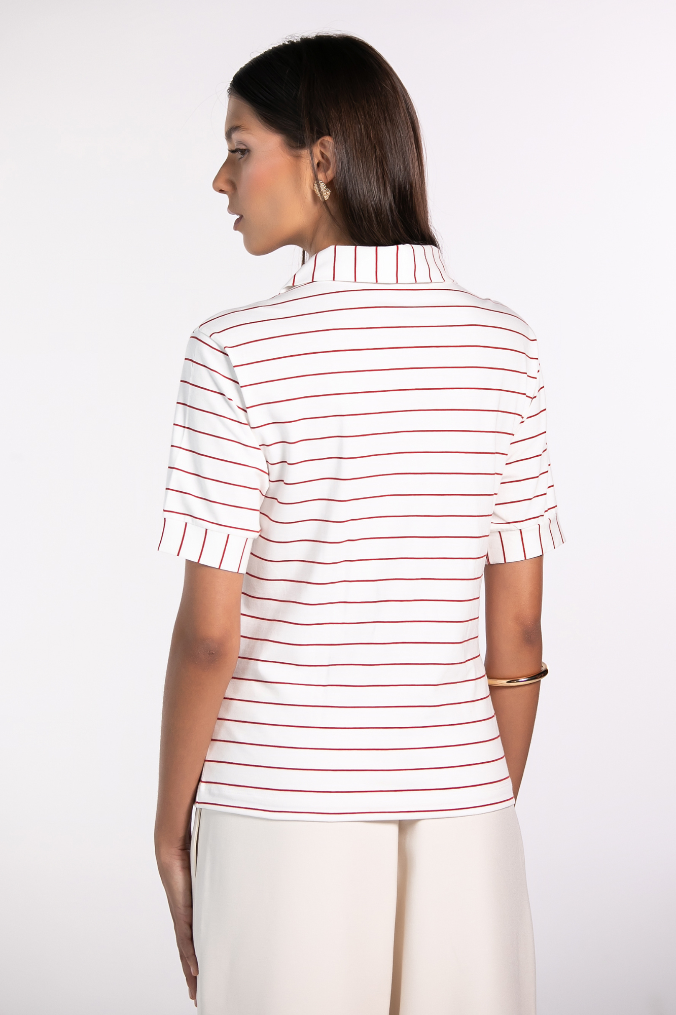 Camiseta Polo Moon Classic Red Stripes