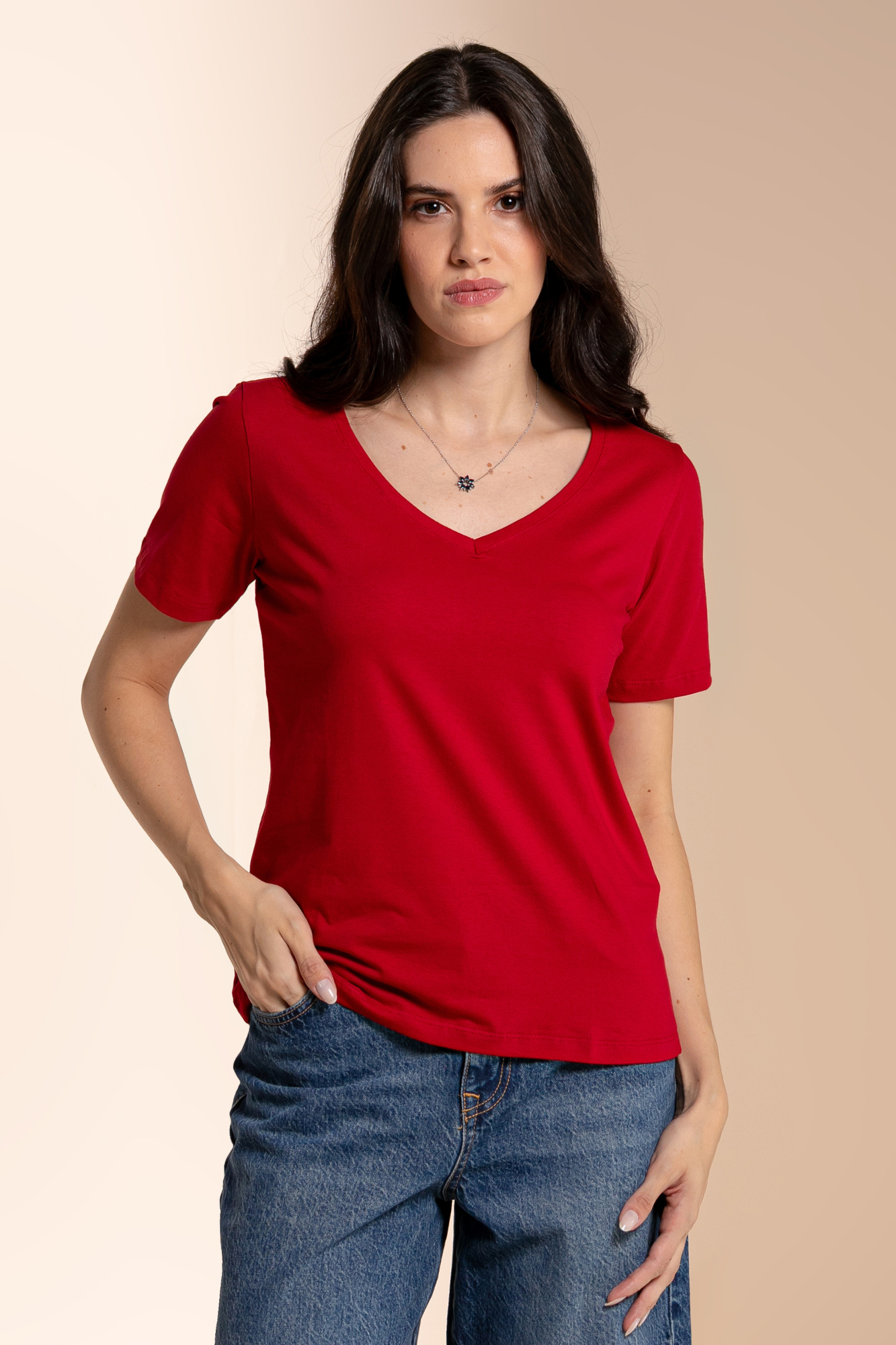 Camiseta Essential Moon Basics Gola V Vermelha