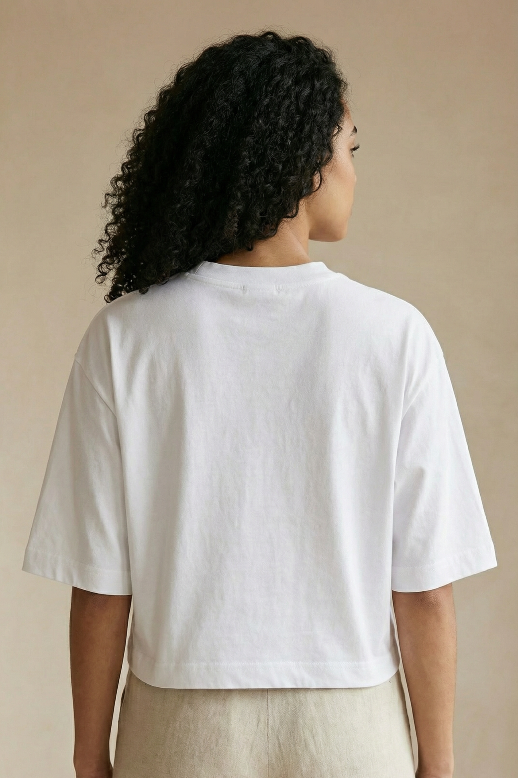 Camiseta Douz Samara Cropped Tricot Off White