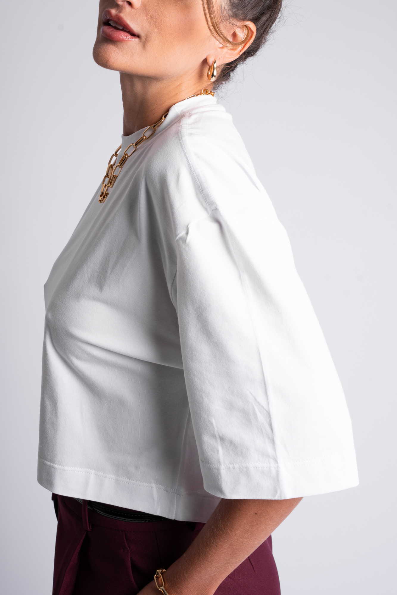 Camiseta Cropped Moon Gola O Branca