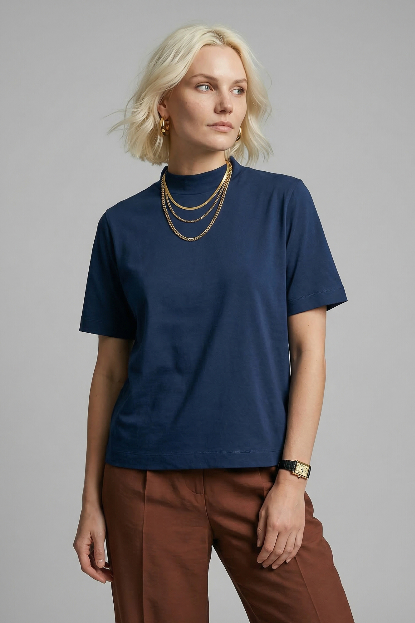 Camiseta Moon Gola Alta Marinho