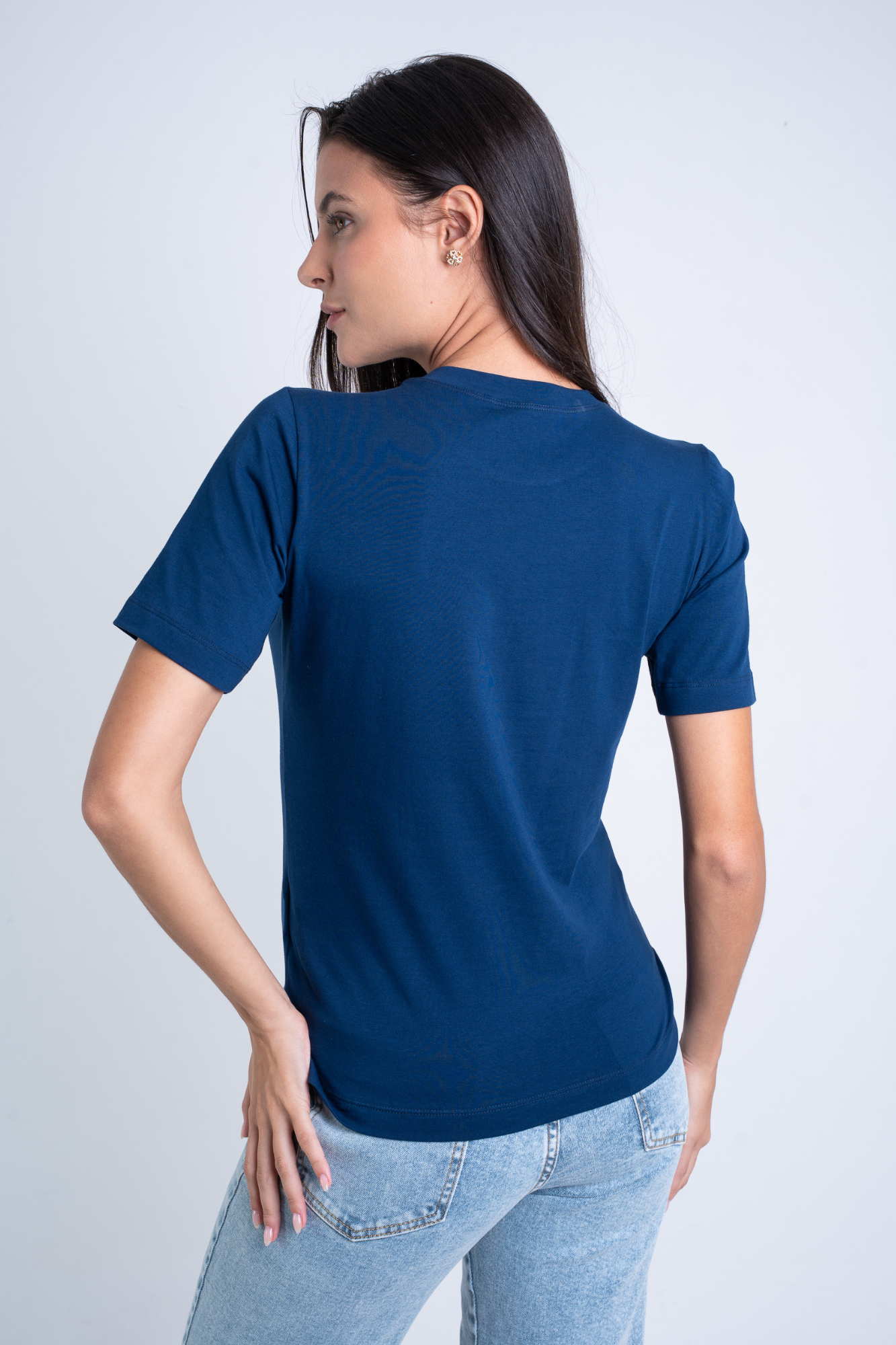 Camiseta Lisa New Moon Gola O Marinho