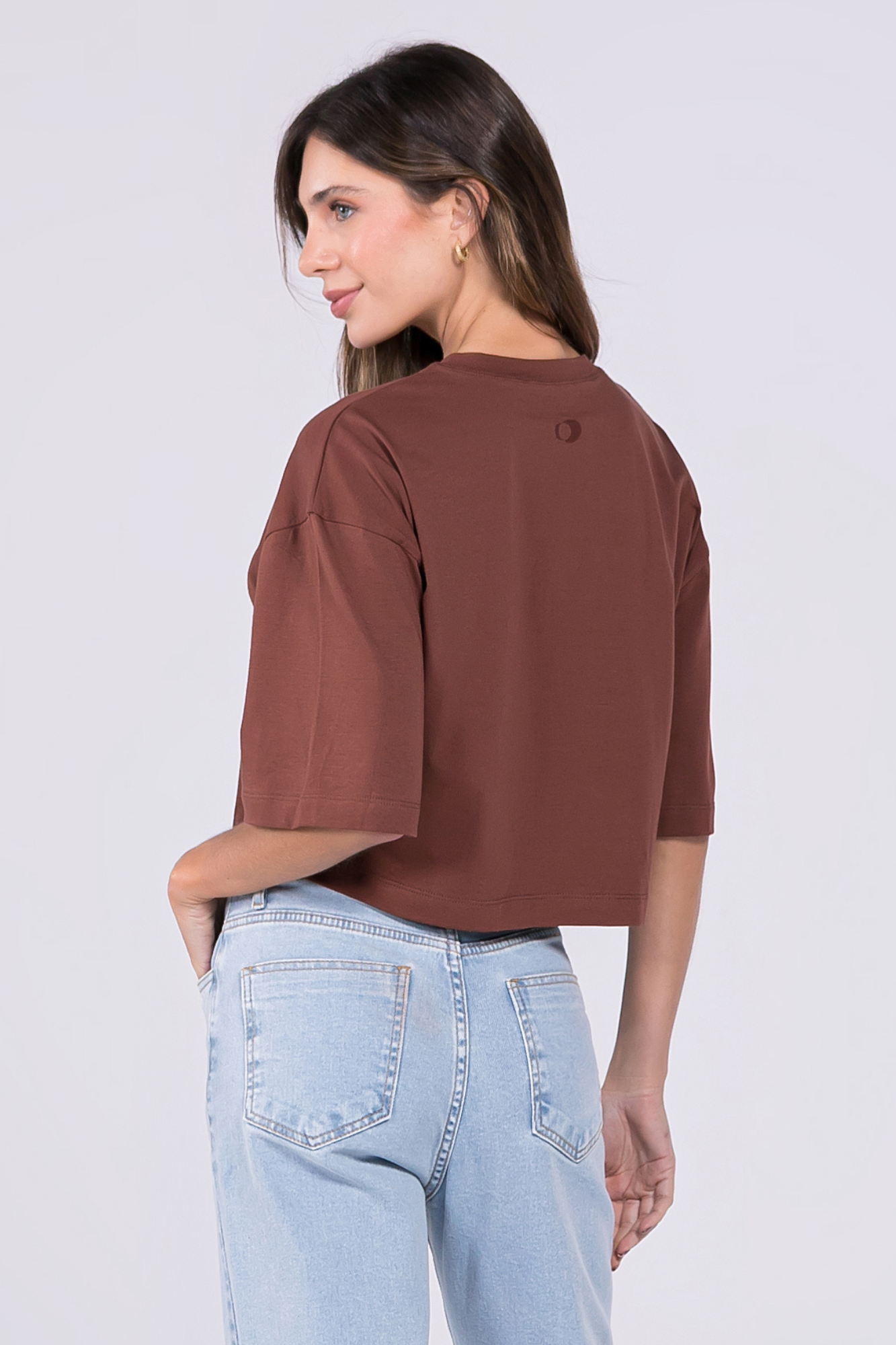 Camiseta Cropped Moon Gola O Café