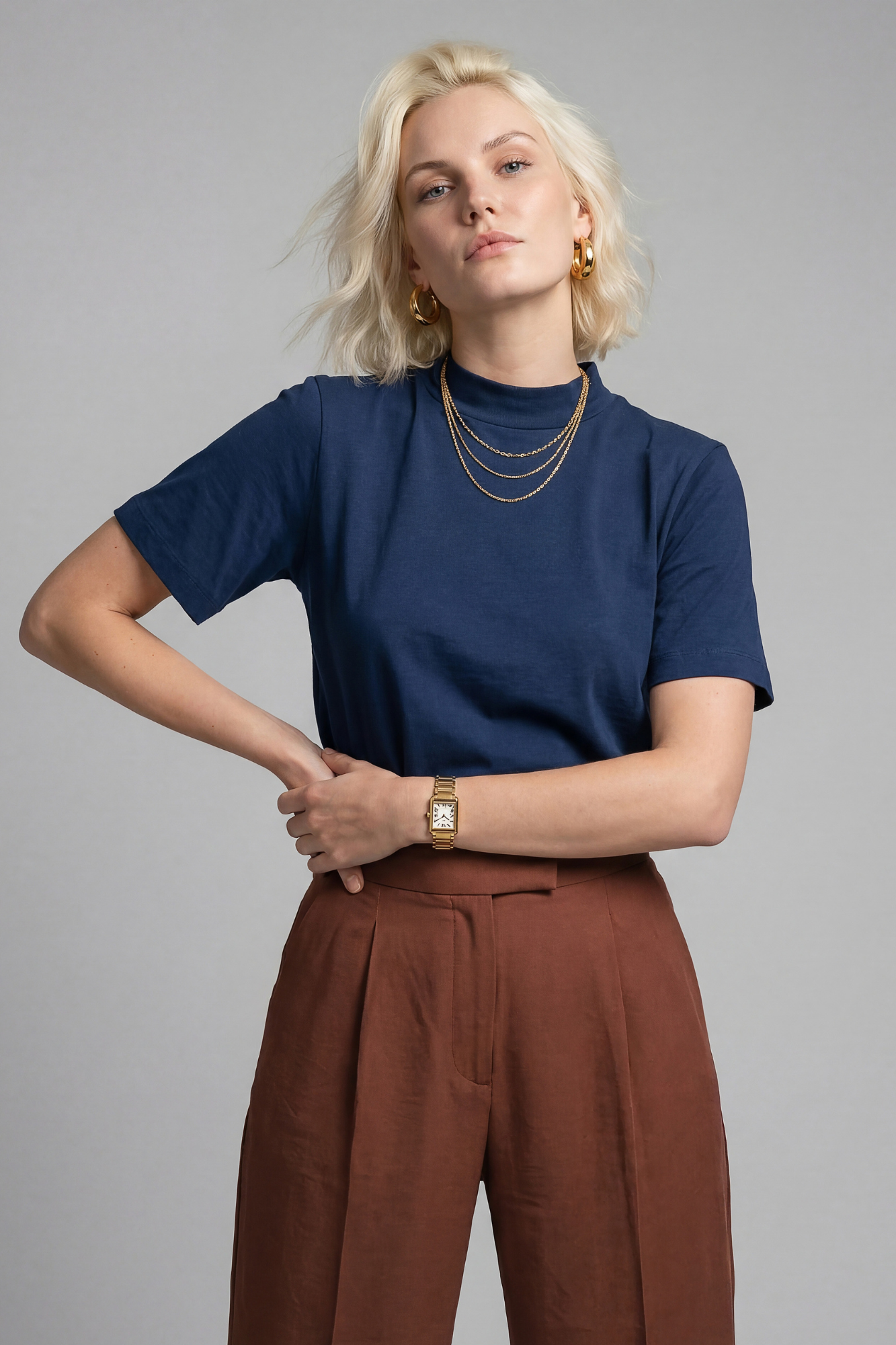 Camiseta Moon Gola Alta Marinho