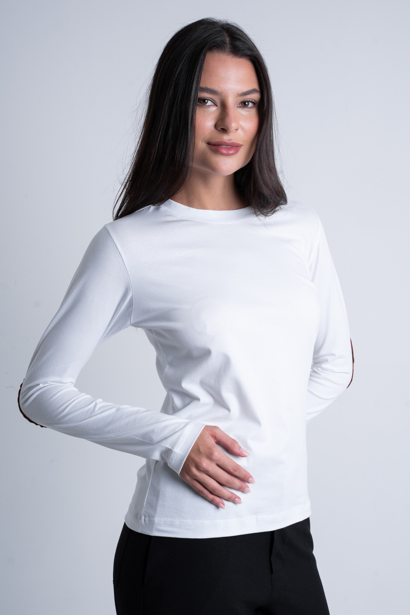 Blusa com Cotoveleira Moon Gola O Branca