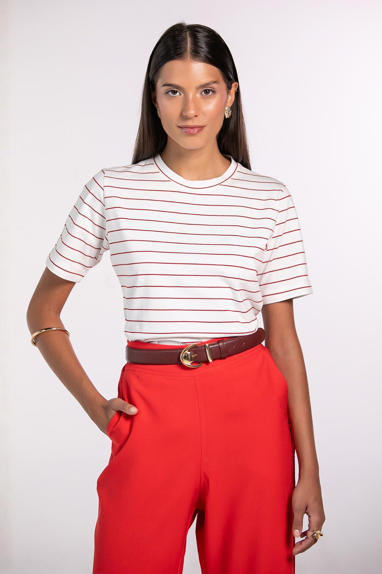 Camiseta New Moon Gola O Red Stripes
