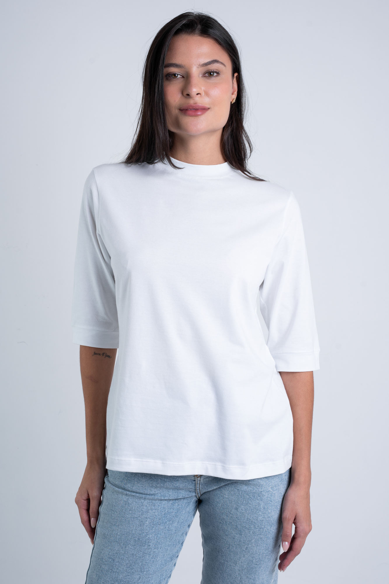Camiseta Moon 3/4 Gola Média Off-white