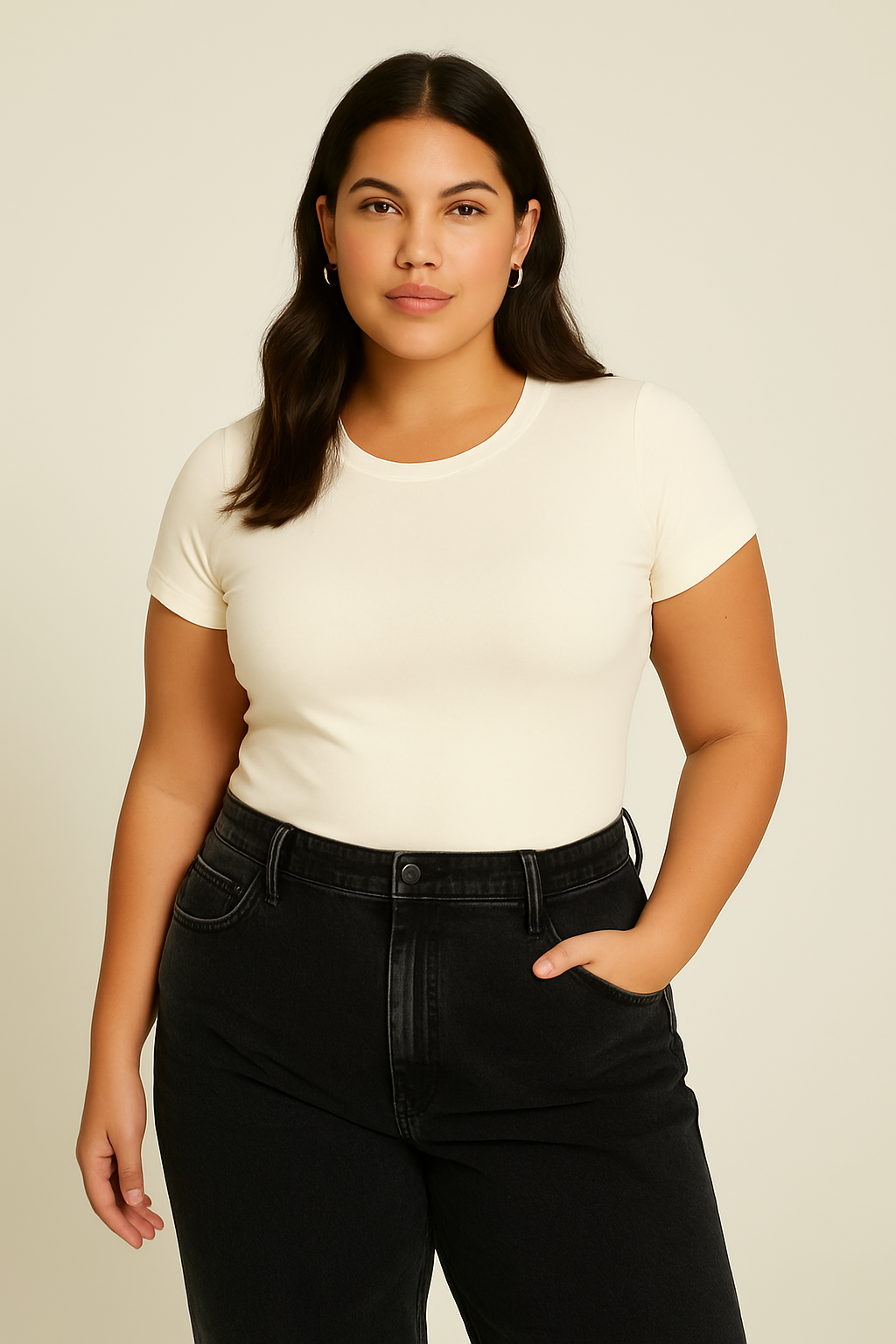 Camiseta Baby Look Moon Basics Gola O Off-white