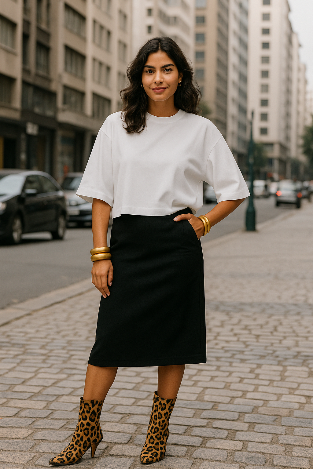 Camiseta Cropped Moon Gola O Branca