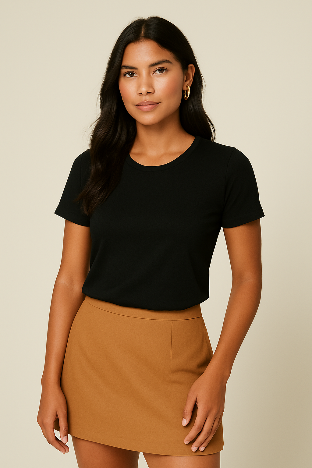 Camiseta Baby Look Moon Basics Gola O Preta