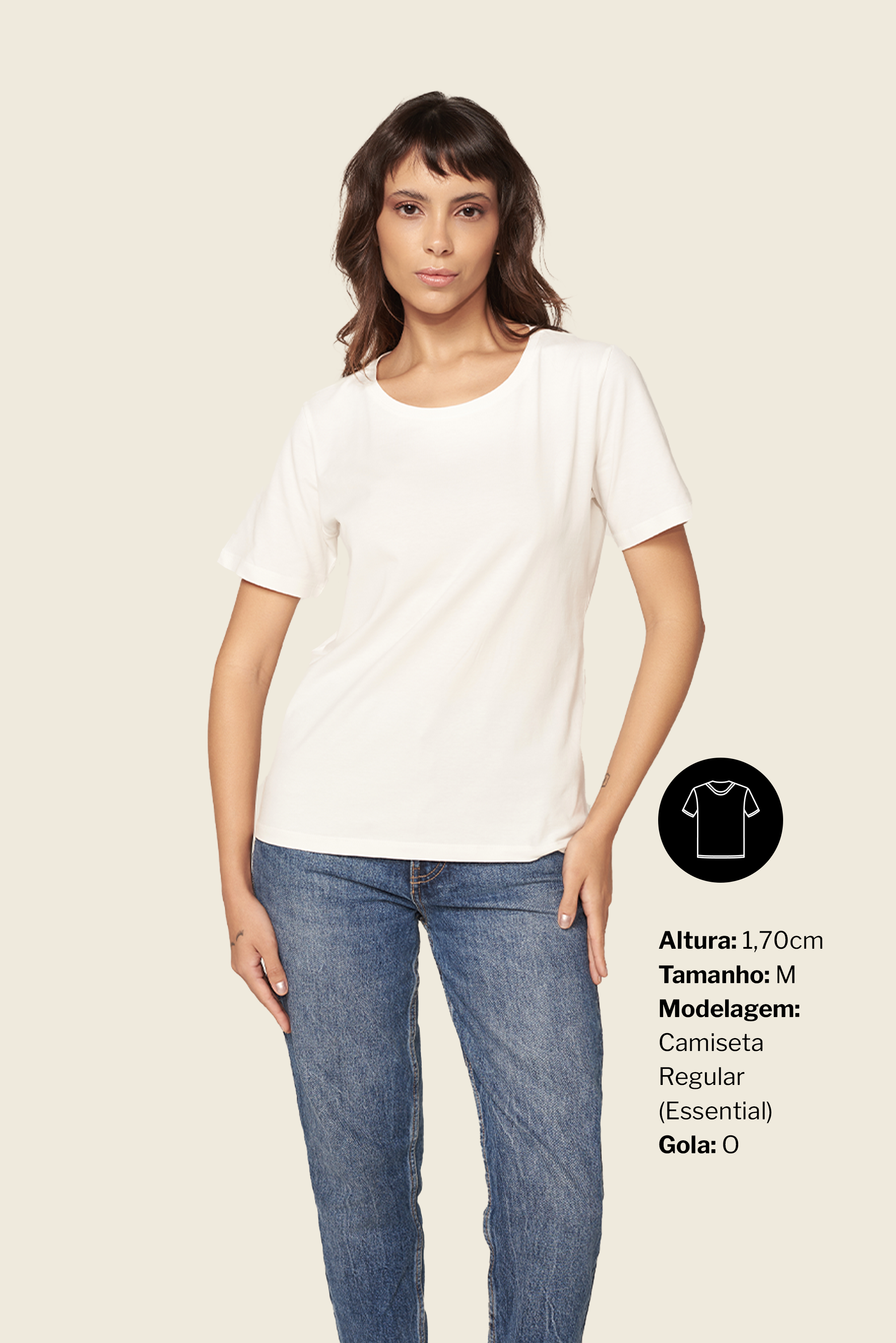 Camiseta Essential Moon Basics Gola O Off-white