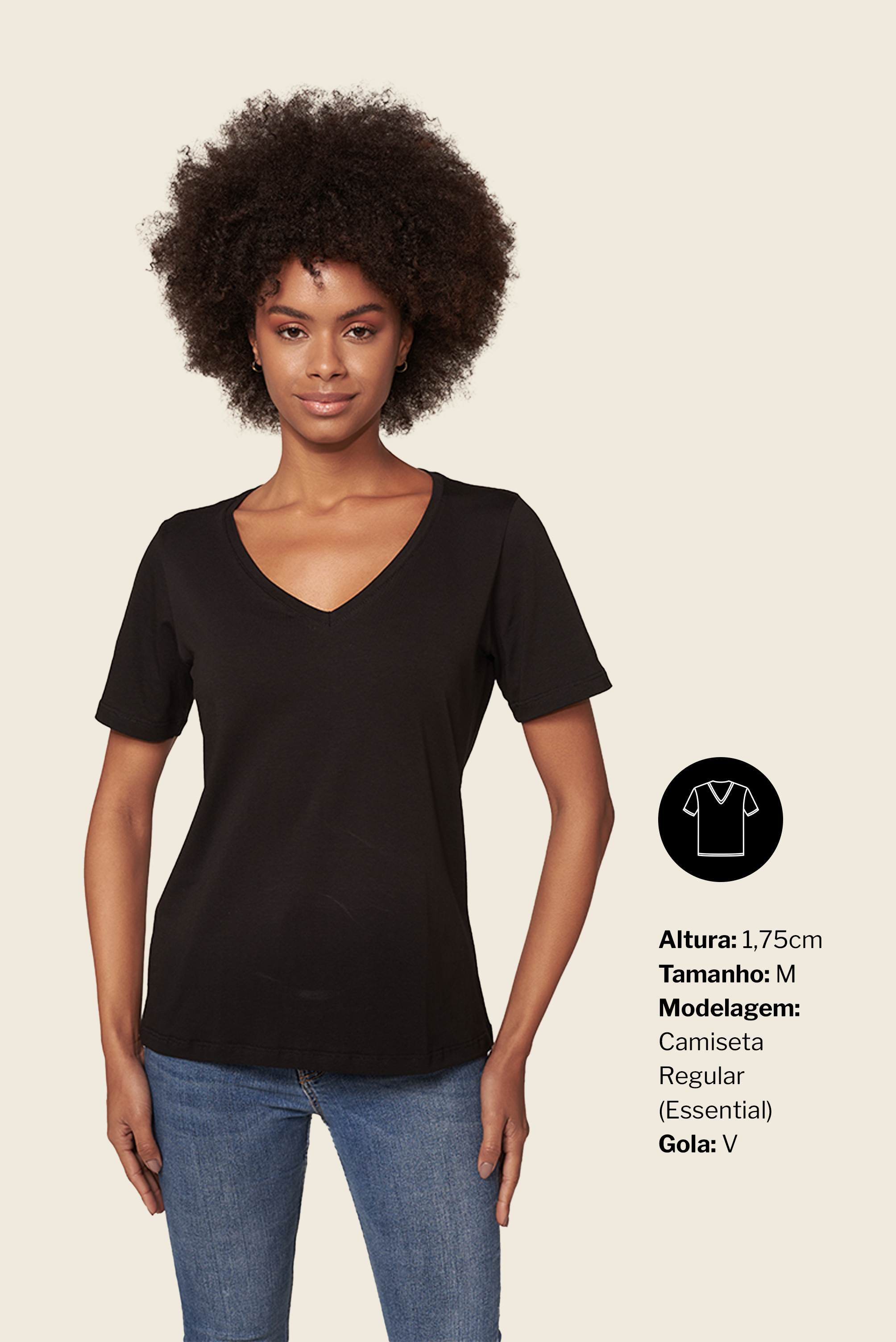 Camiseta Essential Moon Basics Gola V Preta