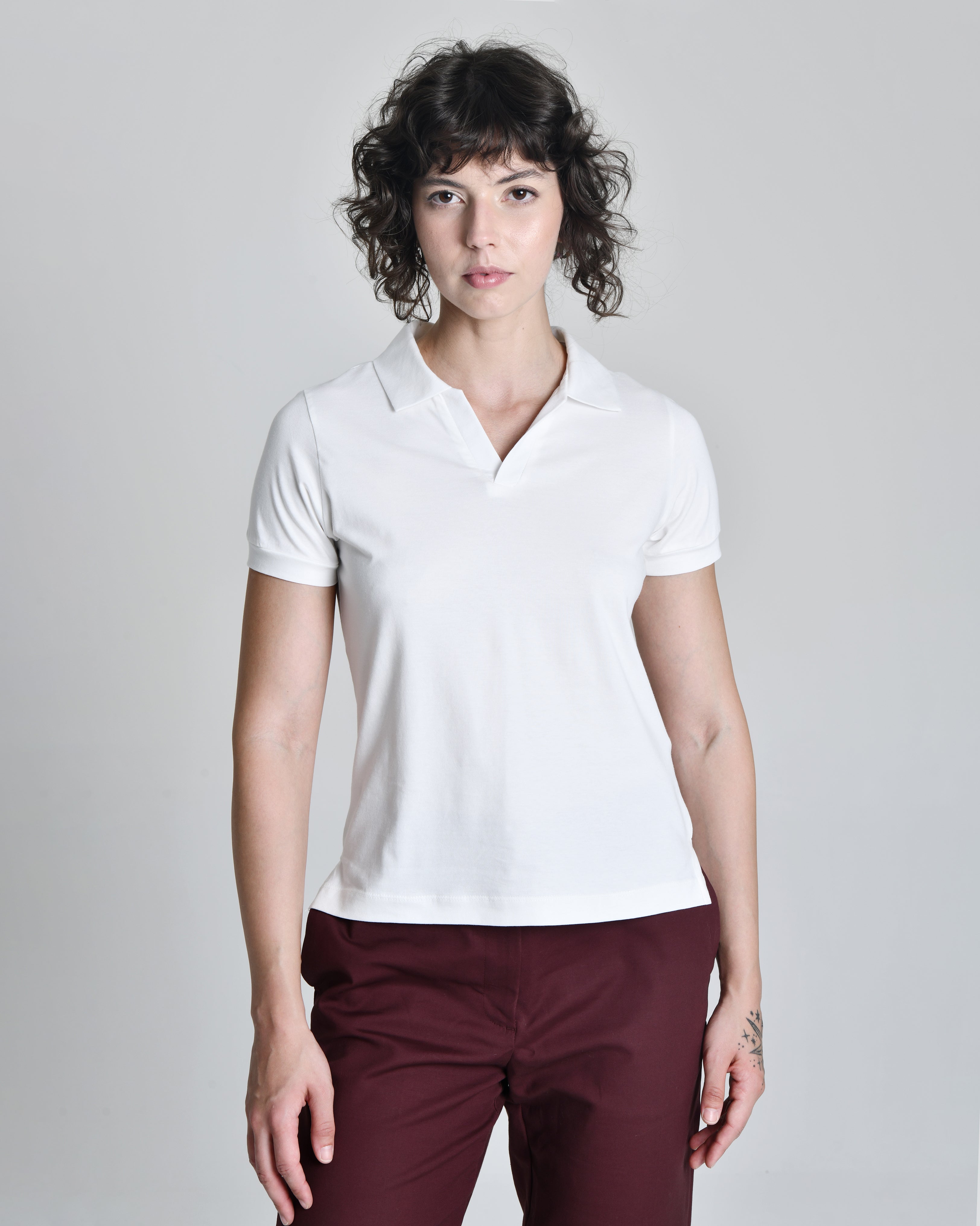 Camiseta Douz Elisabeth Gola Polo Off White