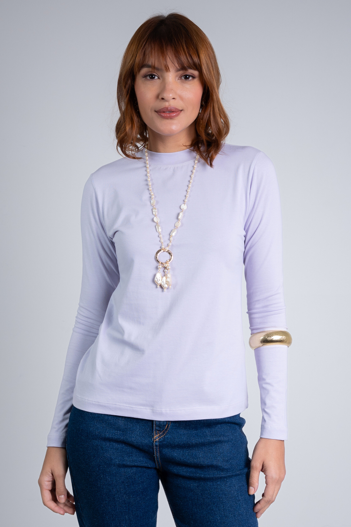 Blusa Moon Gola Média Lilás