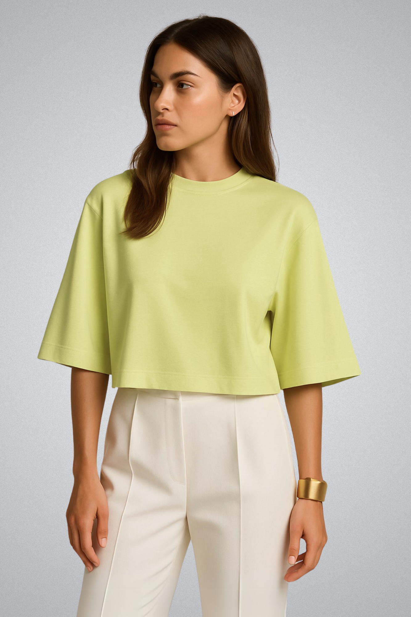 Camiseta Cropped Moon Gola O Verde Matcha