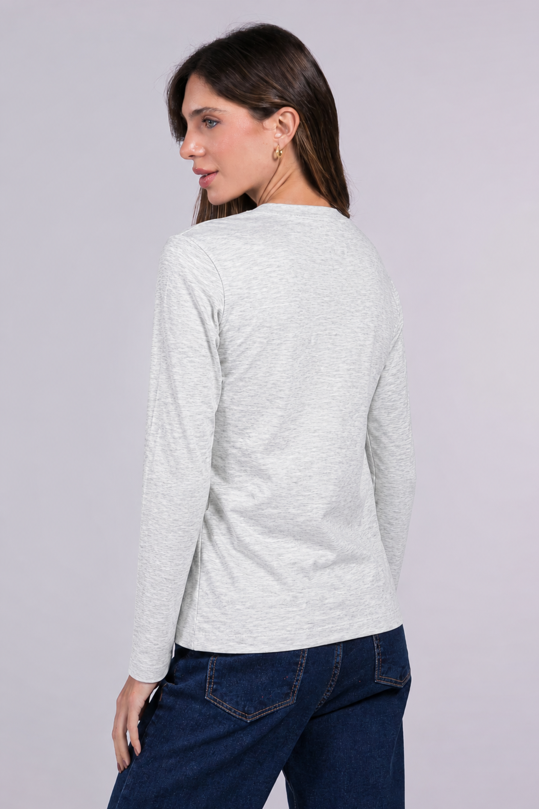 Camiseta Manga Longa Moon Gola O Mescla