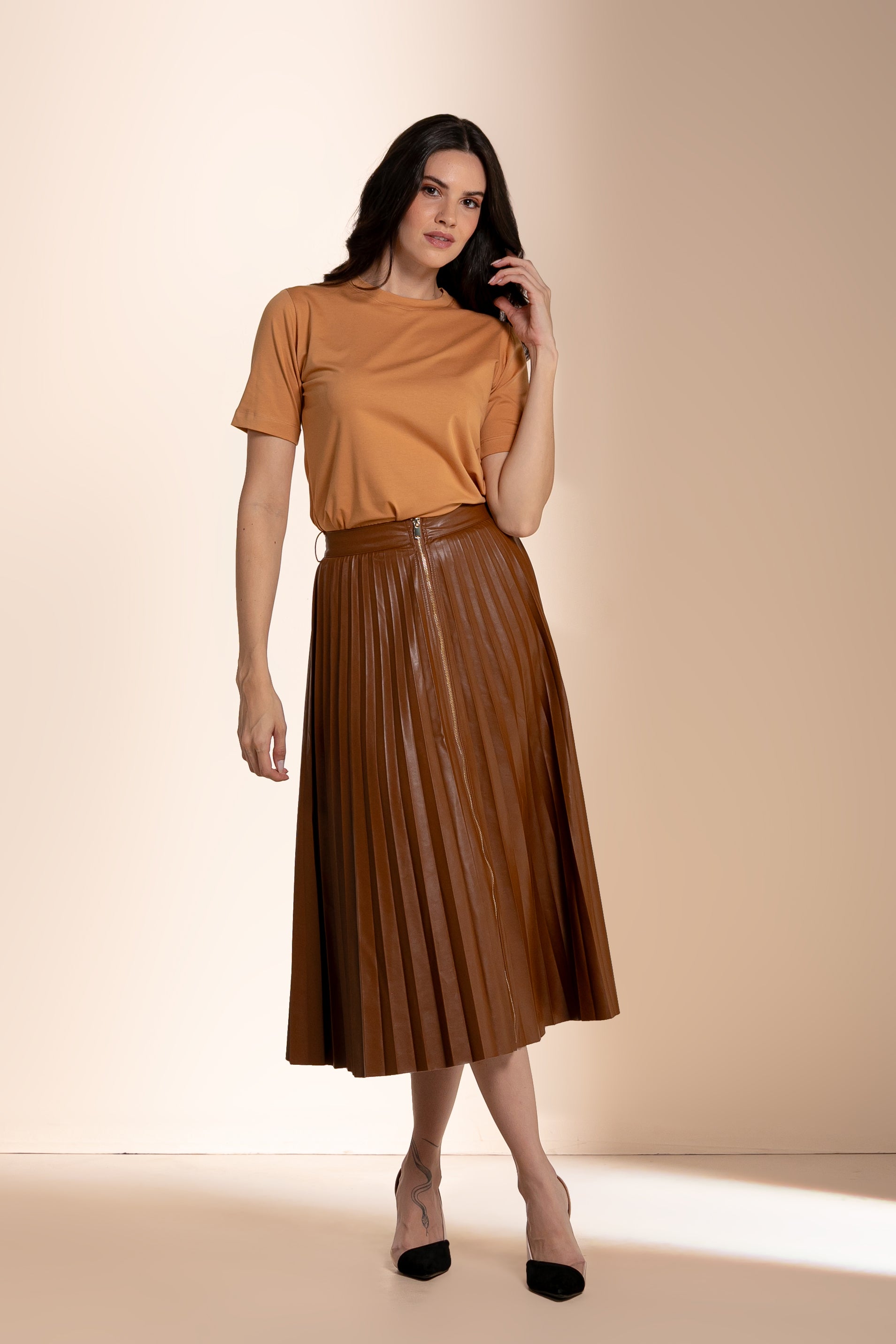 Camiseta Lisa New Moon Gola O Caramelo