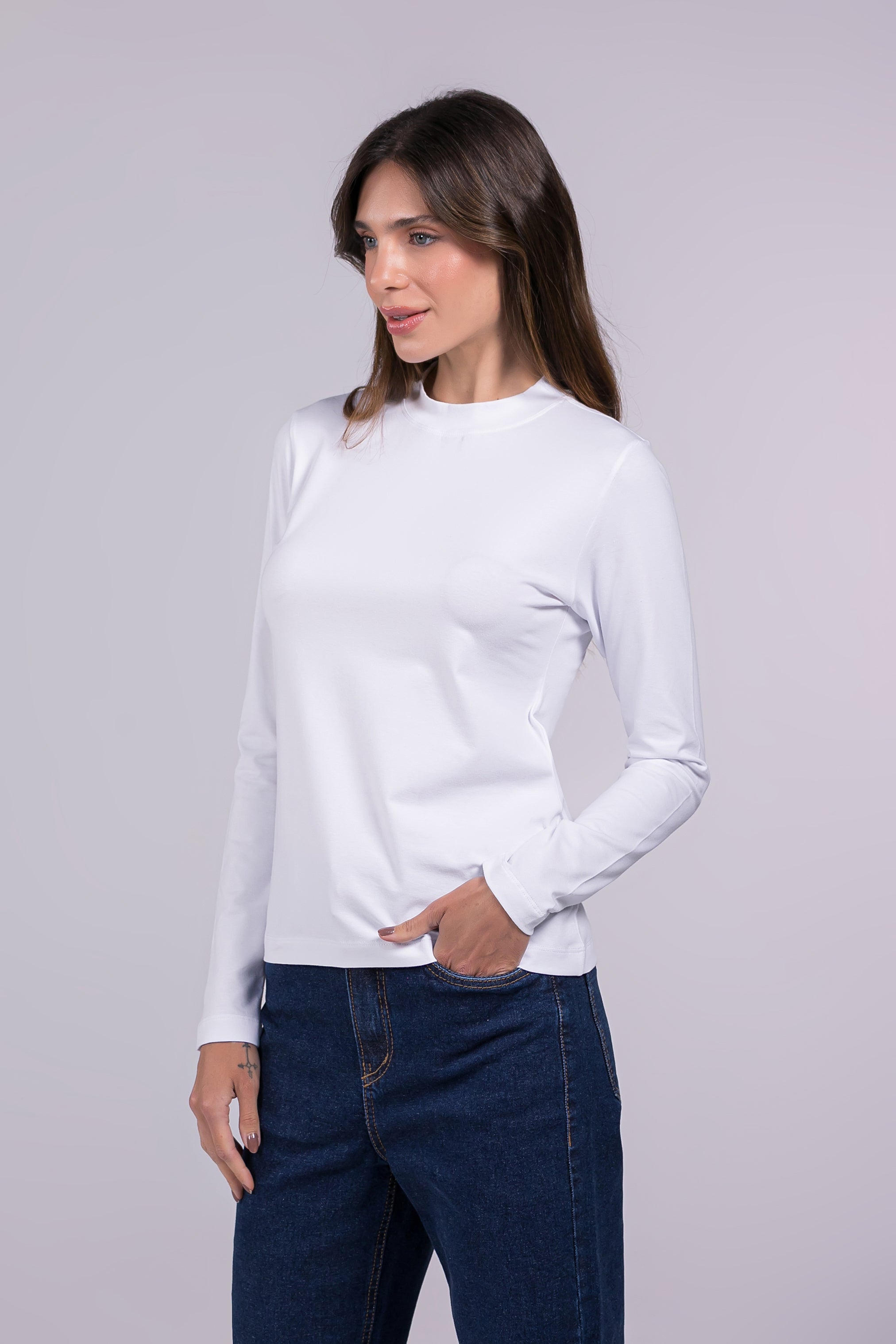 Blusa Moon Gola Média Branca
