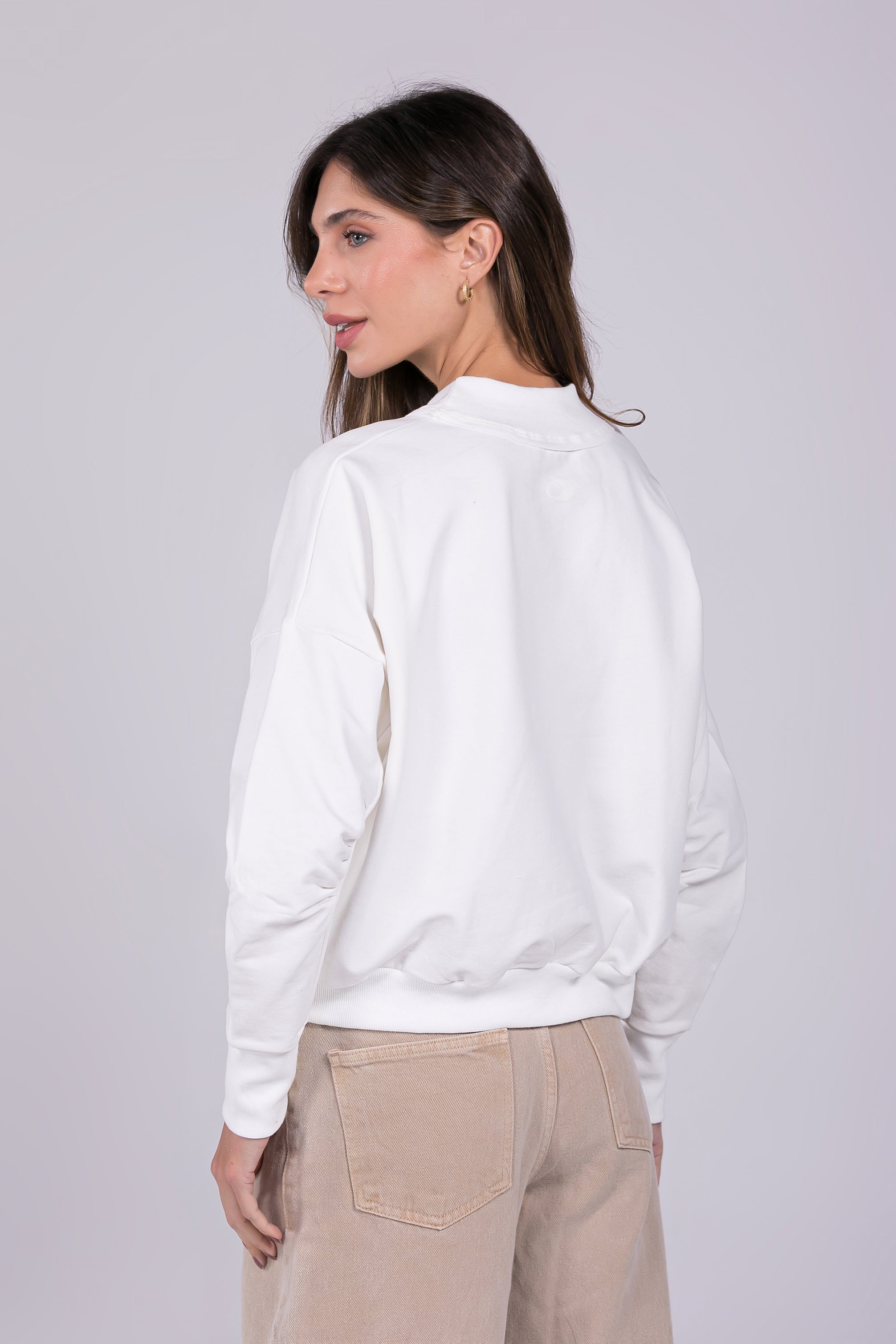 Moletom Moon Manga Franzida Off-white