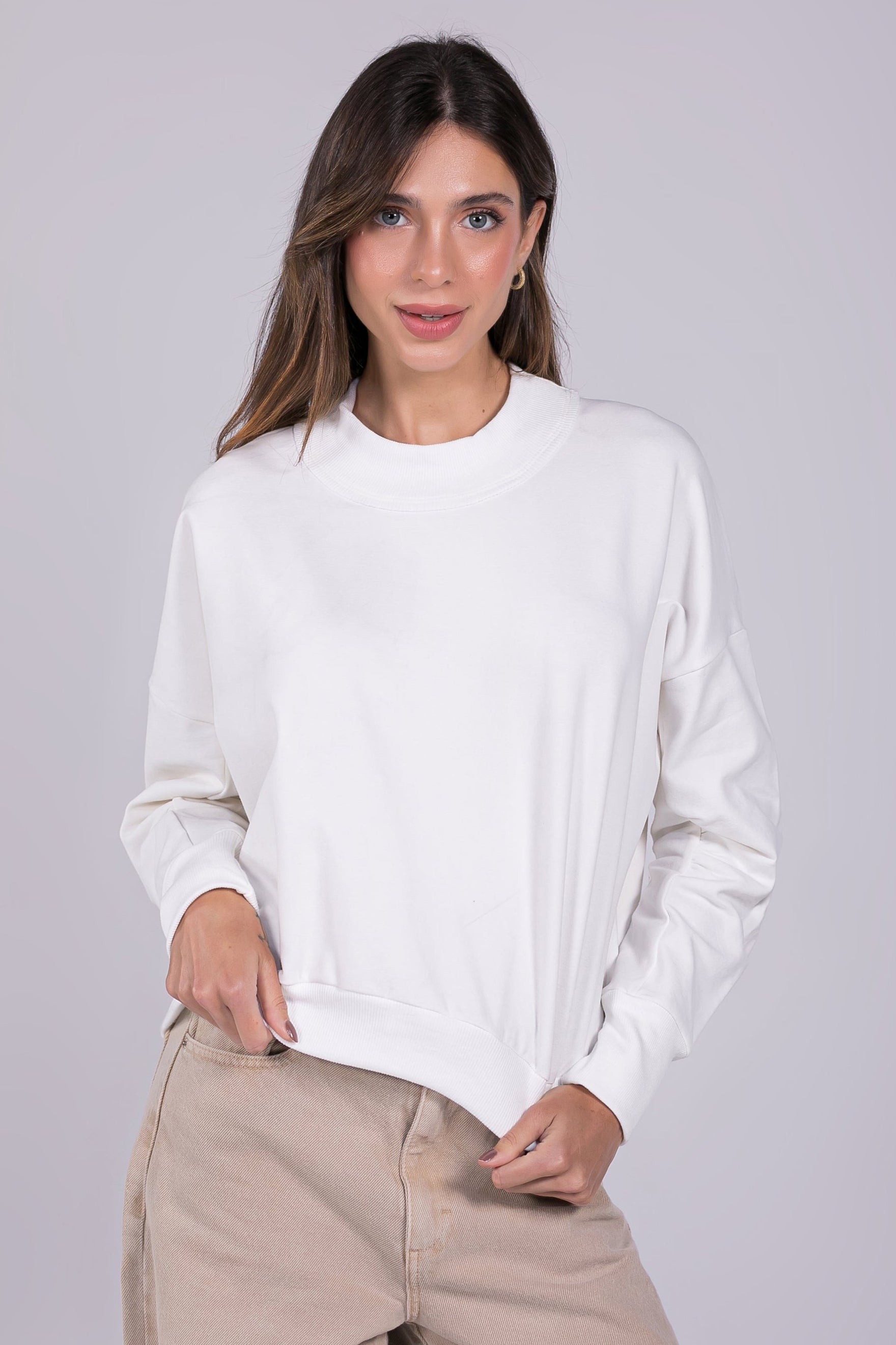 Moletom Moon Manga Franzida Off-white