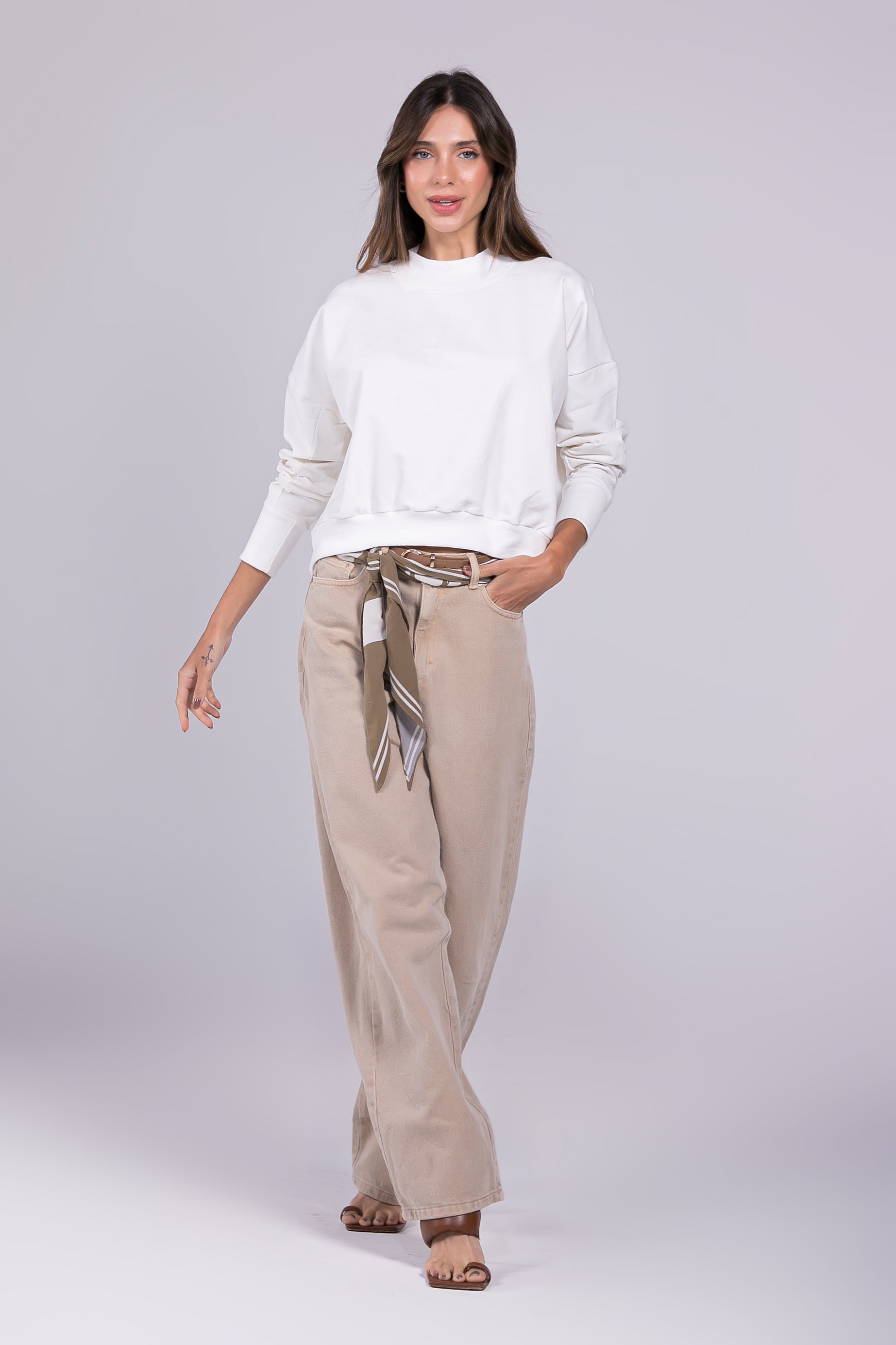 Moletom Moon Manga Franzida Off-white