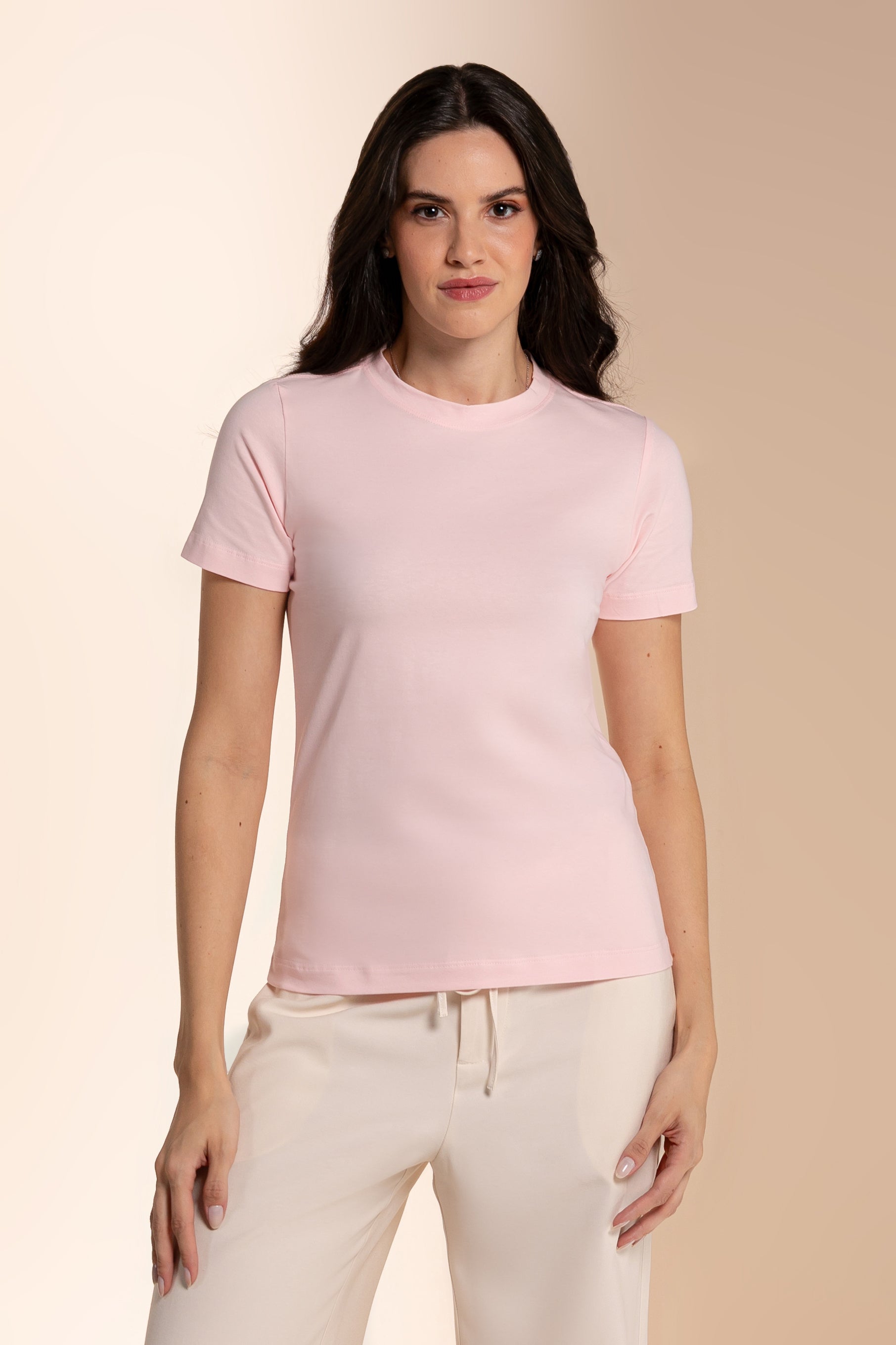 Camiseta Lisa New Moon Gola O Cotton Pink