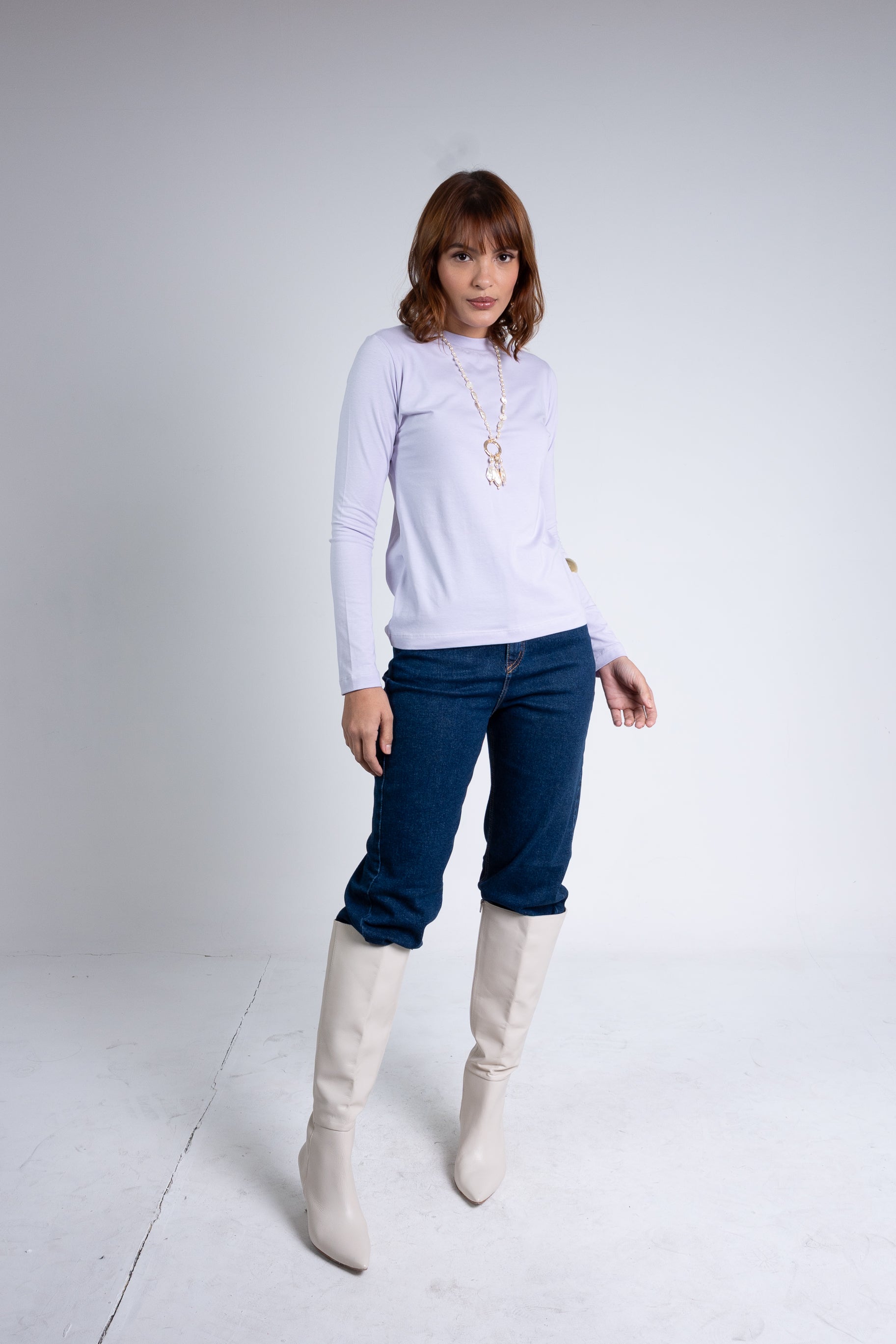 Blusa Moon Gola Média Lilás