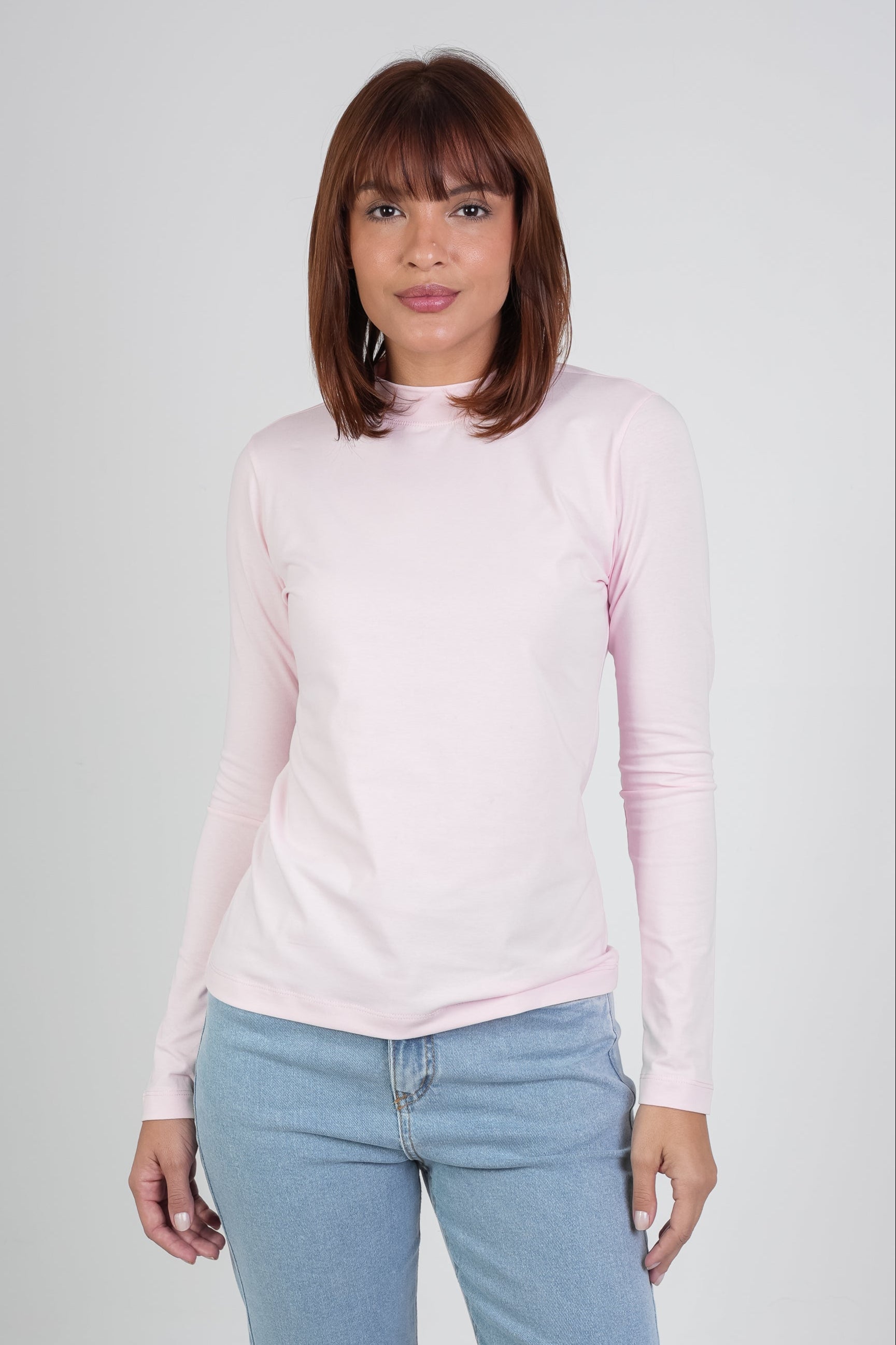 Blusa Moon Gola Média Rosa Claro