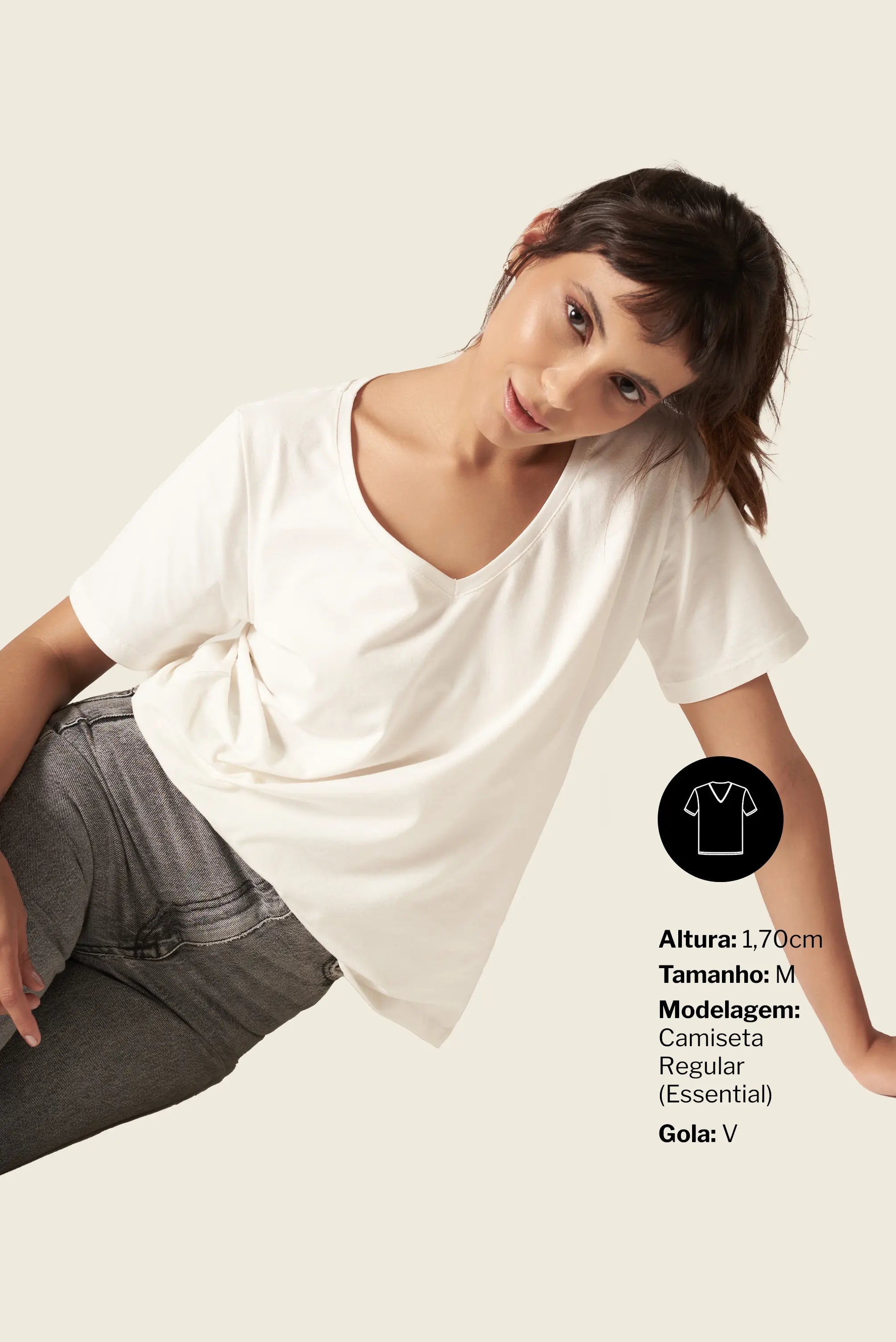 Camiseta Essential Moon Basics Gola V Off-white