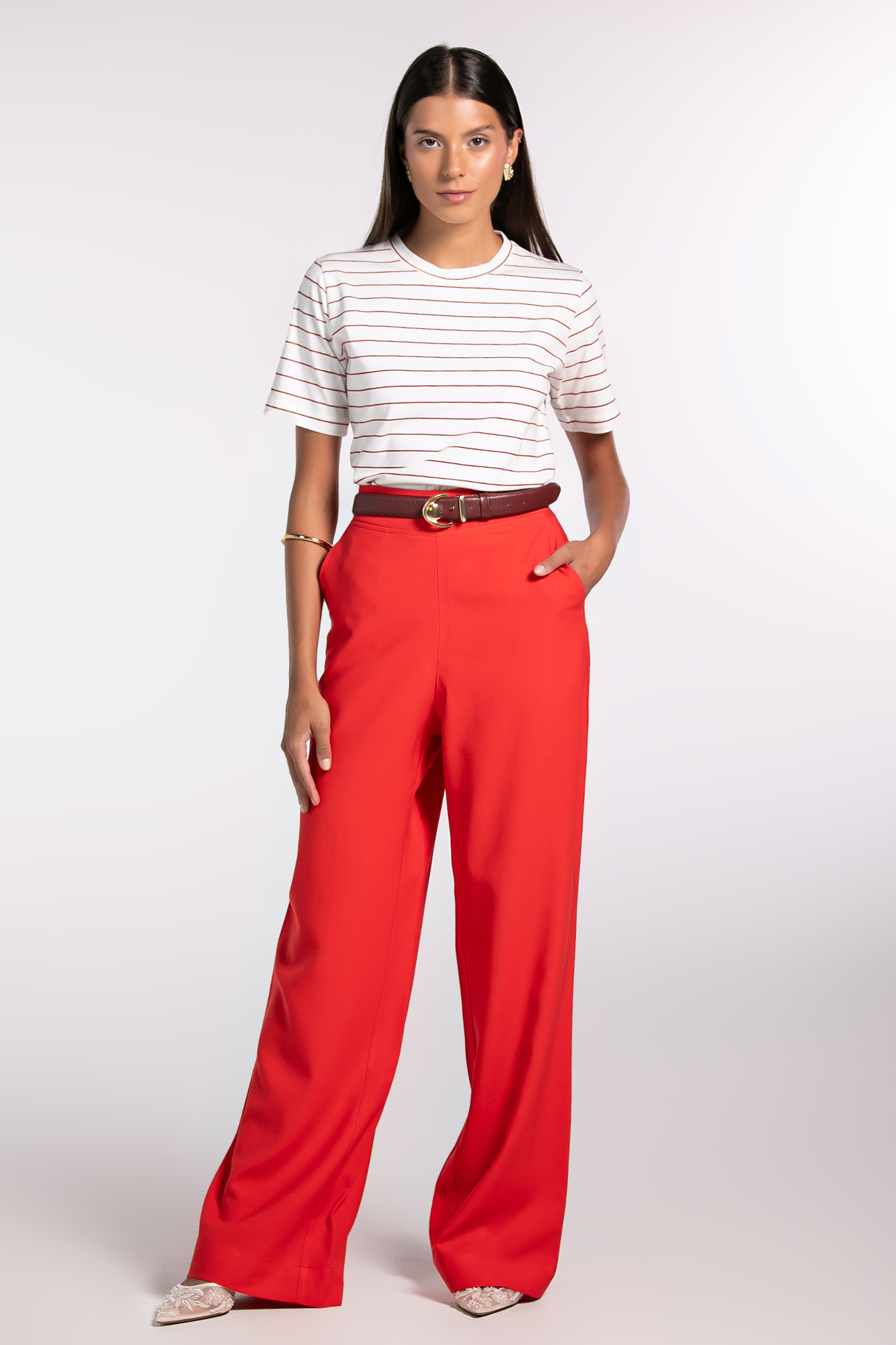 Camiseta New Moon Gola O Red Stripes