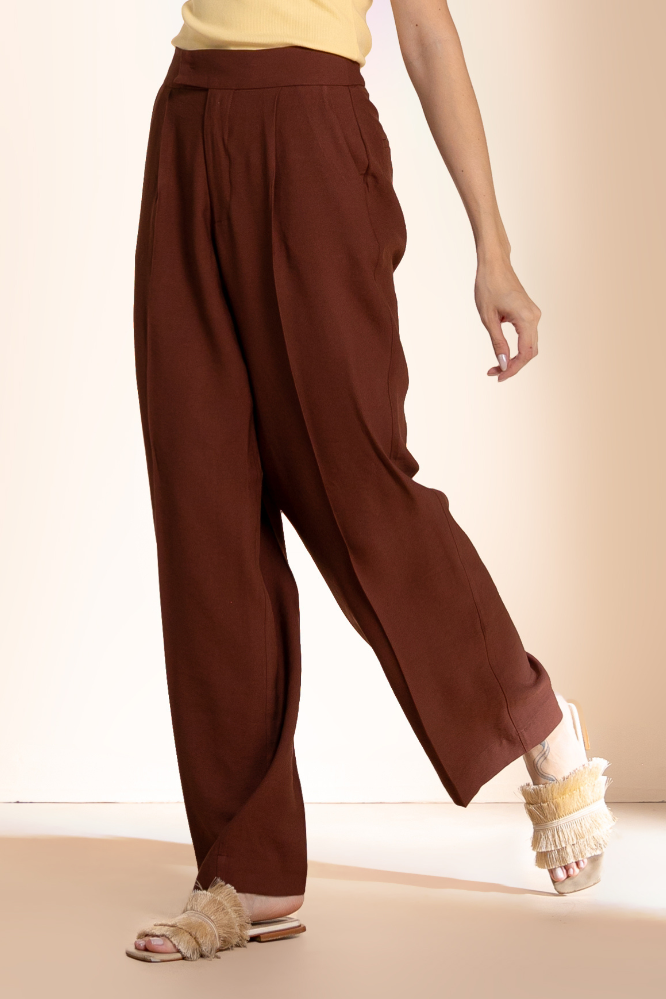 Calça Alfaiataria Moon Marrom