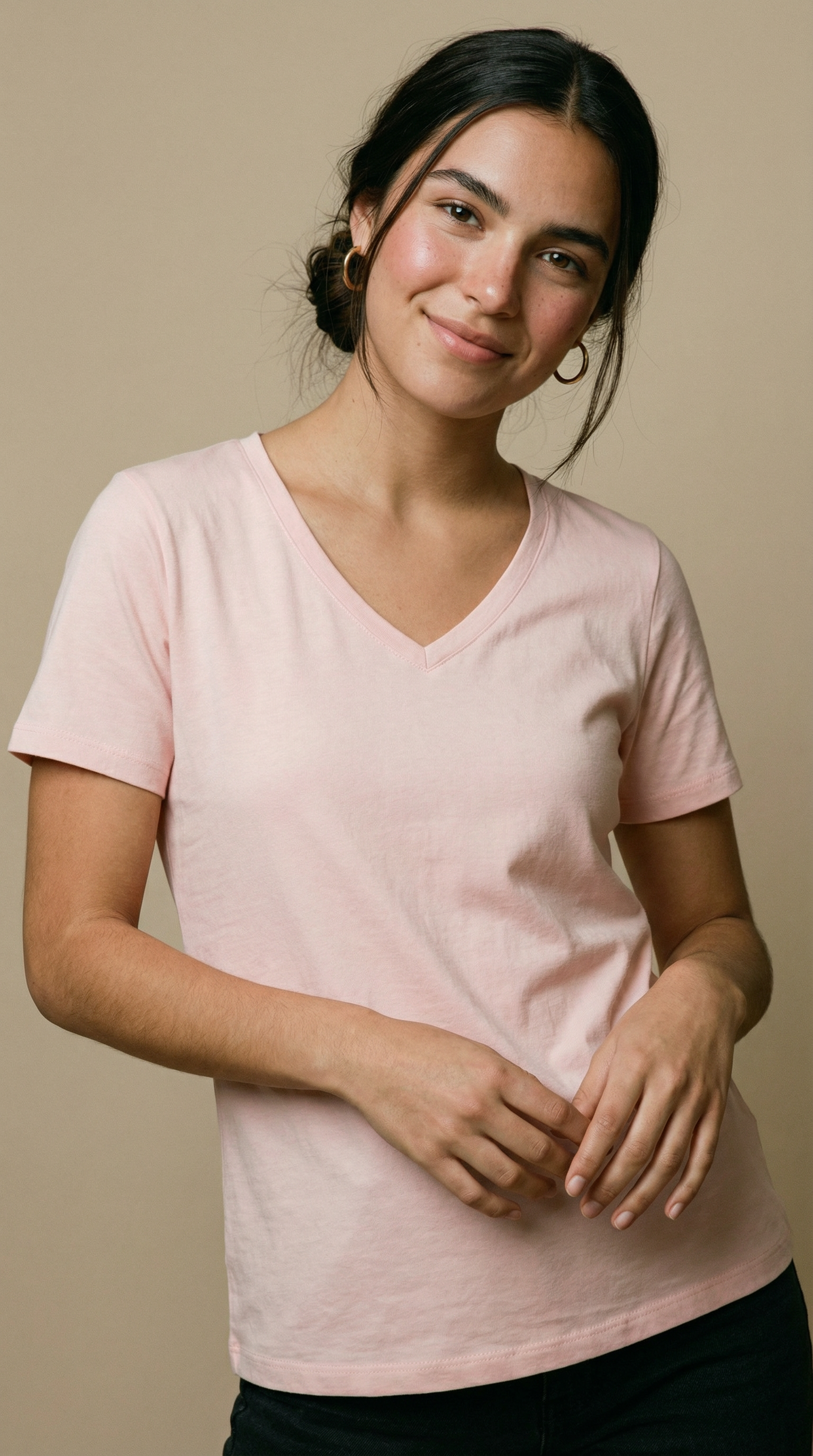 Camiseta Douz Manuela Rosa Areia