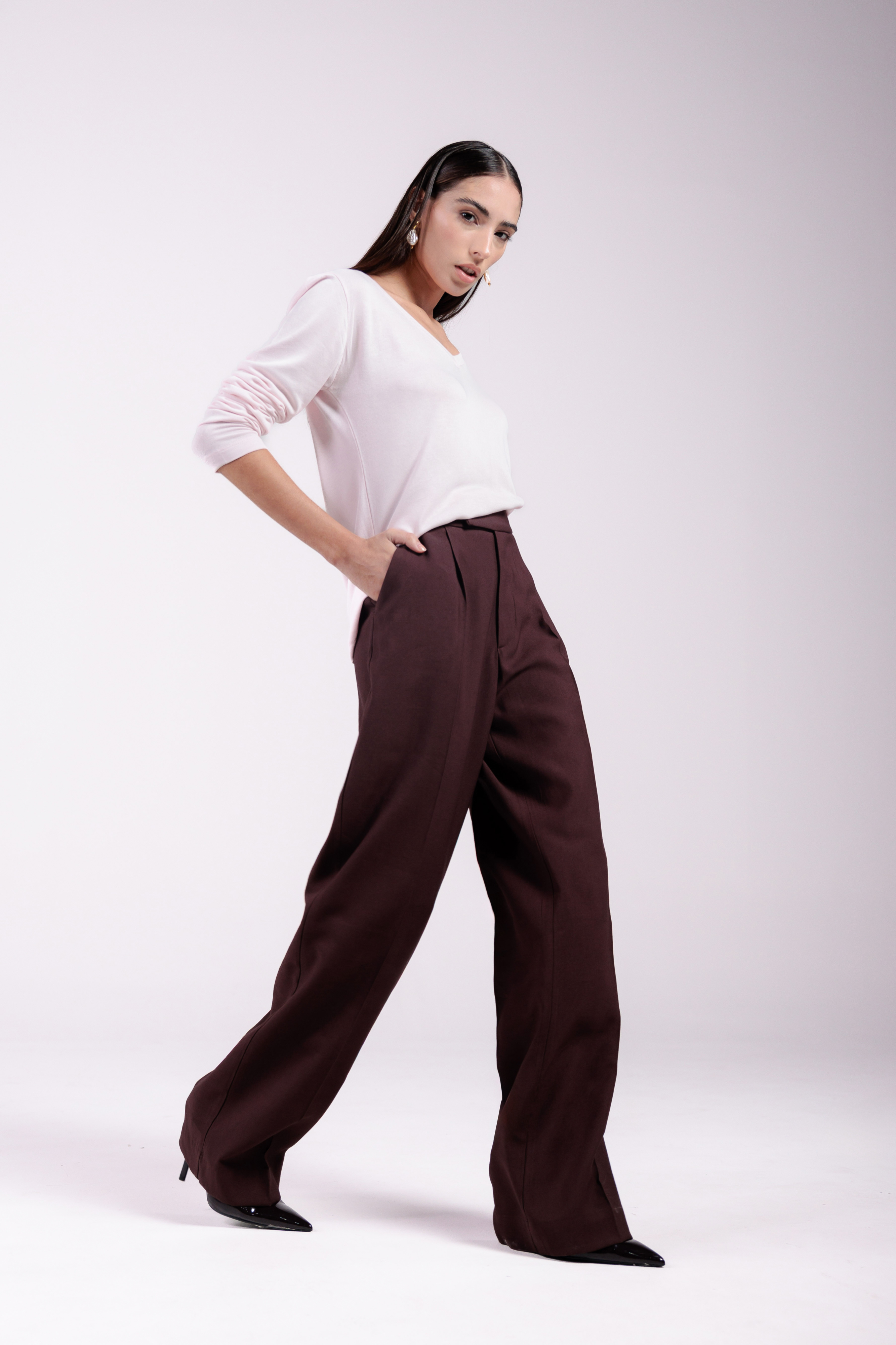 Calça Alfaiataria Moon Marrom