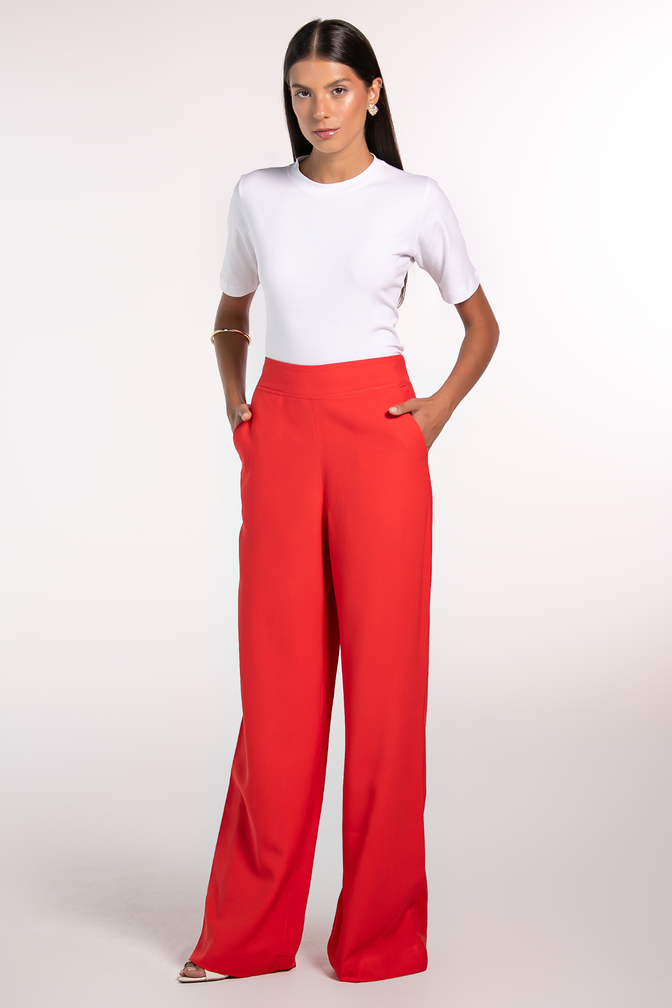 Calça Alfaiataria Moon Casual Vermelha