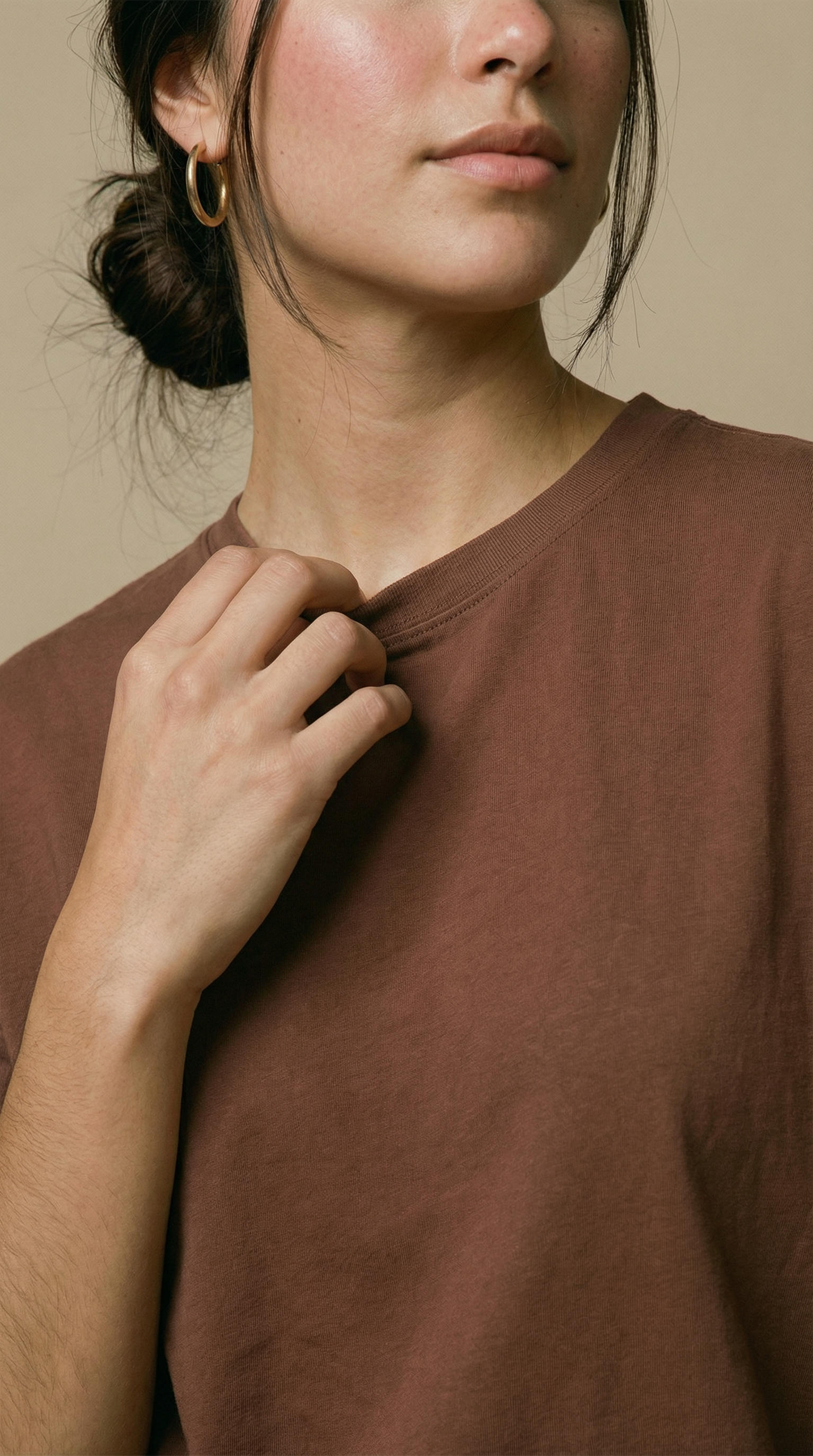 Camiseta Douz Lilia Oversized Marrom
