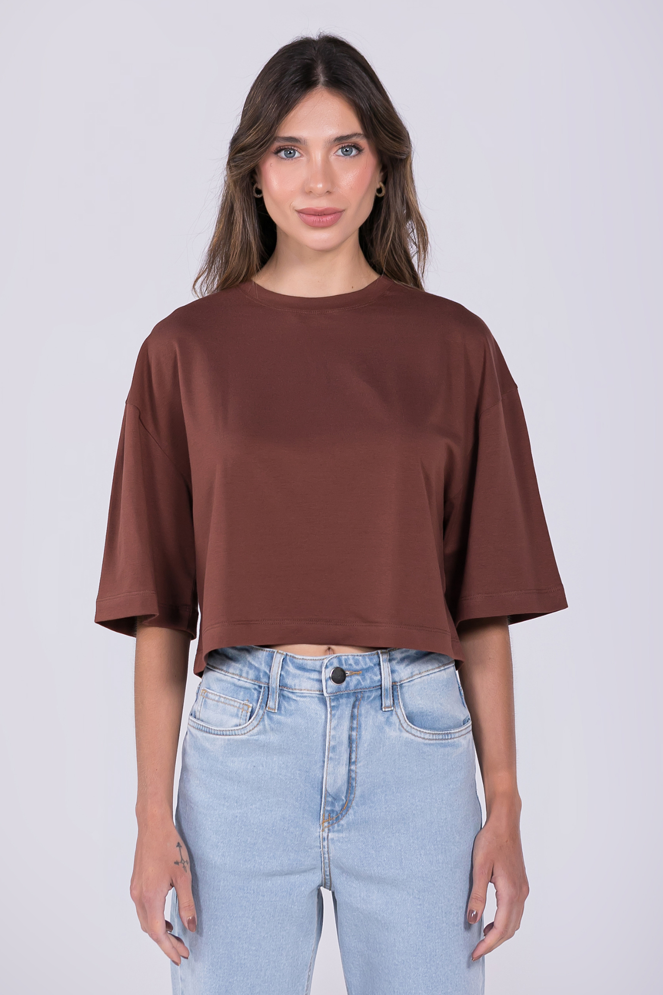 Camiseta Cropped Moon Gola O Café