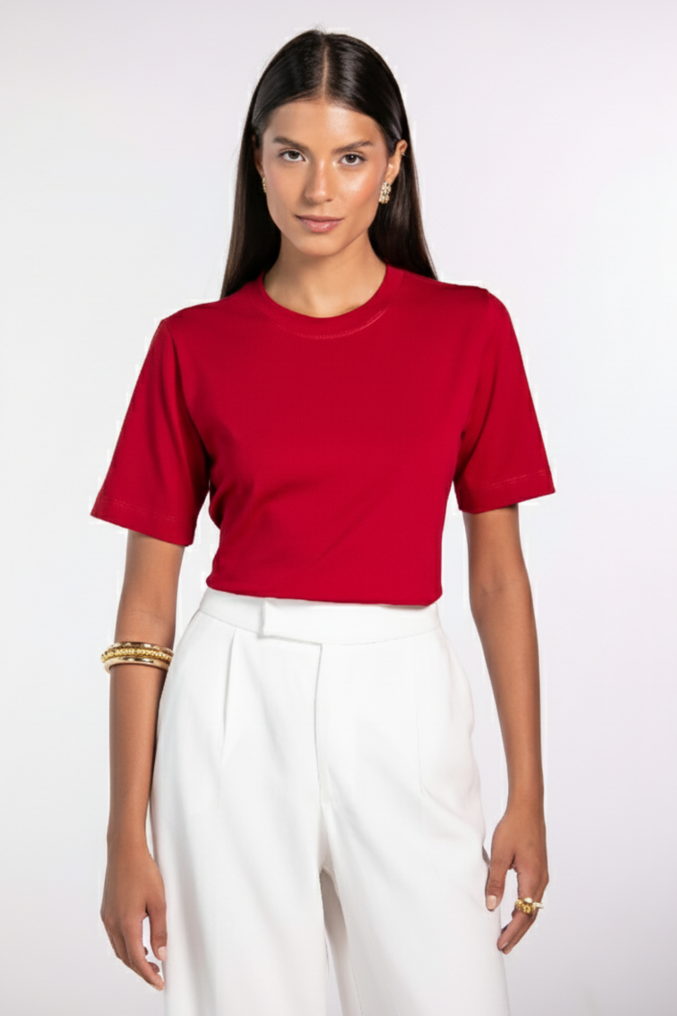 Camiseta Lisa New Moon Gola O Bold Red