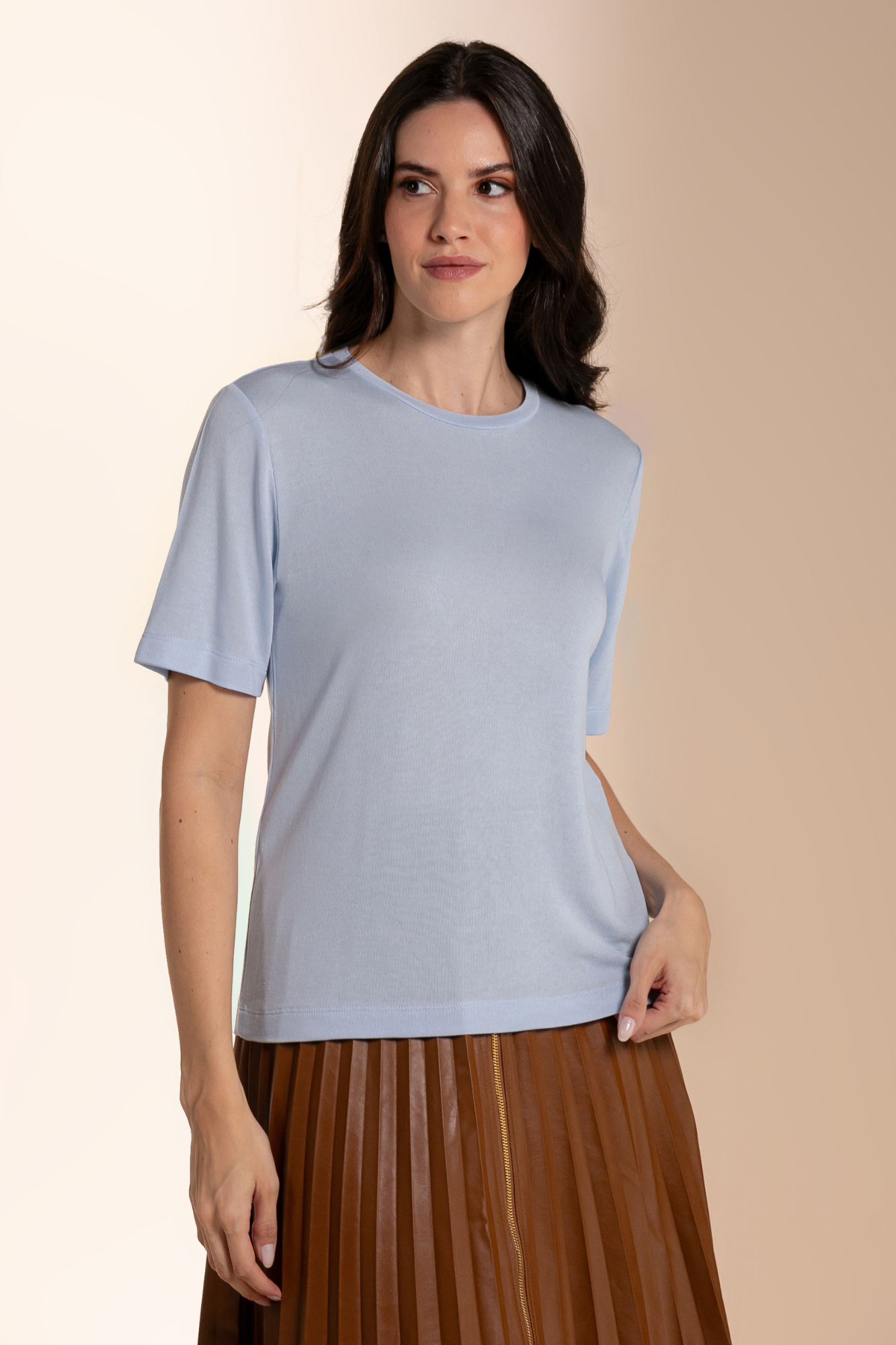 Camiseta Modal Moon Relax Gola O Azul Céu