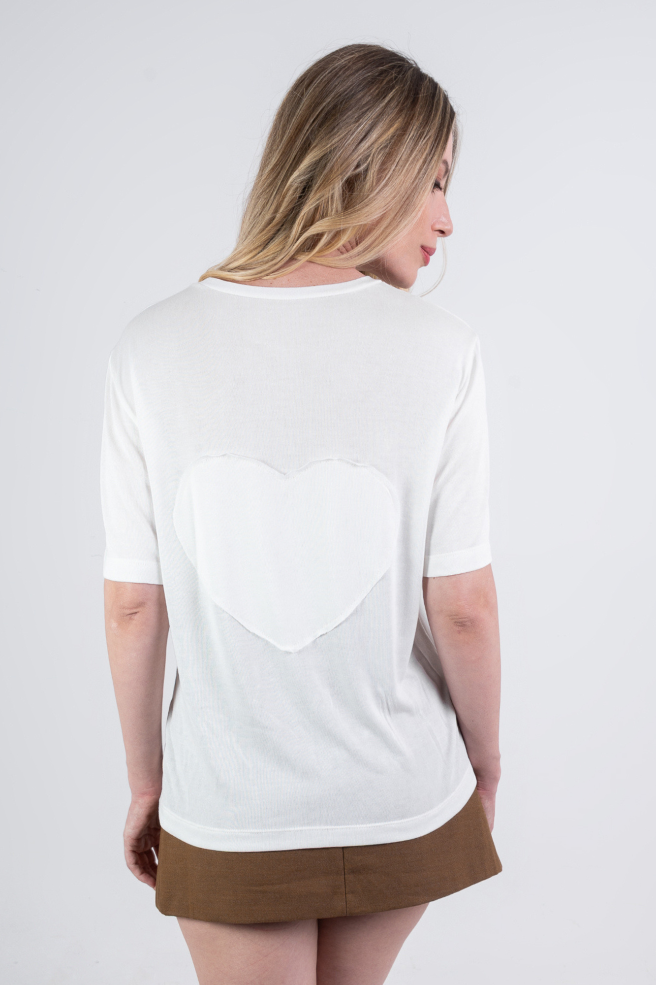 Camiseta Heart Cut Moon Off-white