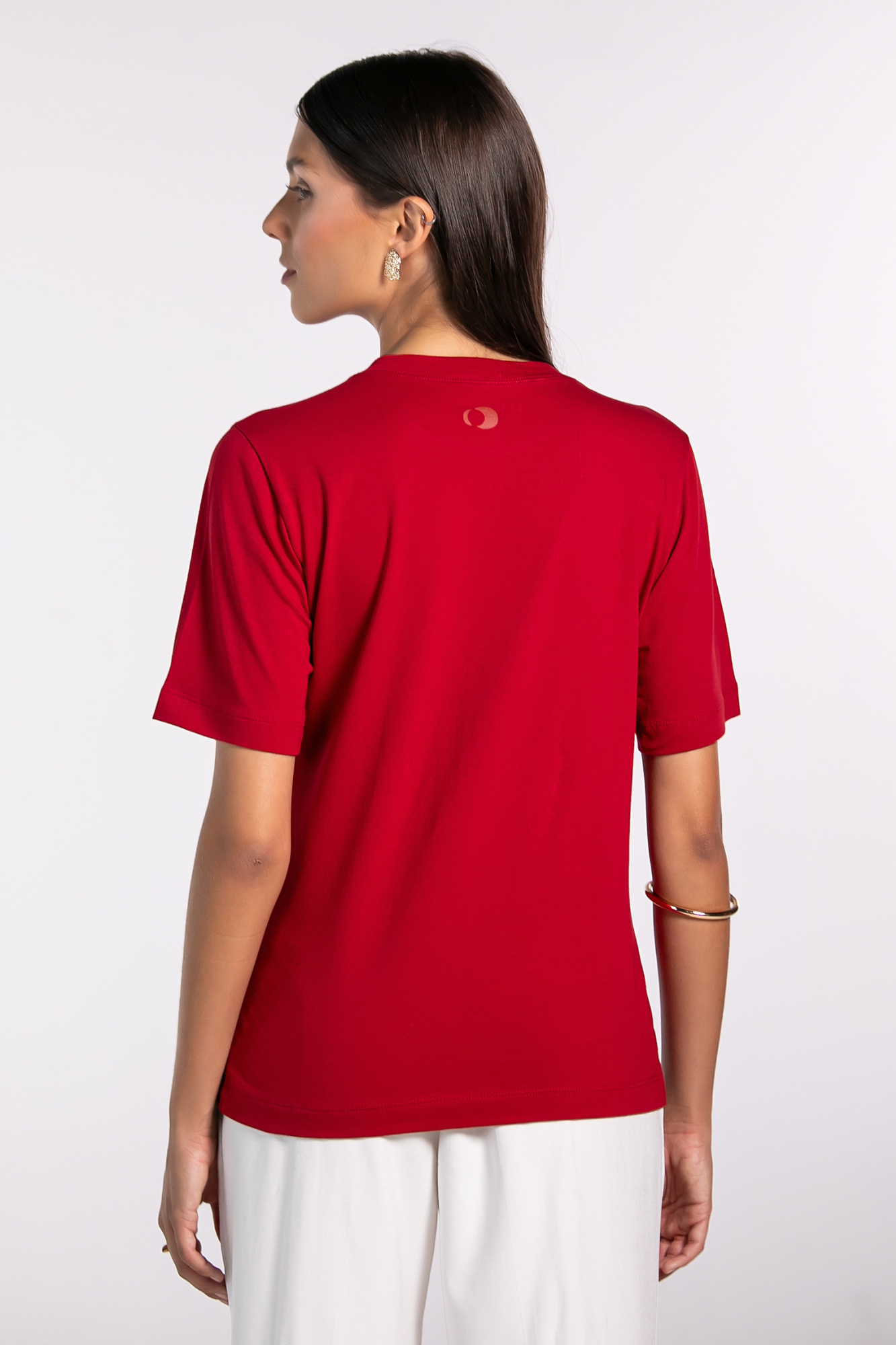 Camiseta Lisa New Moon Gola O Bold Red