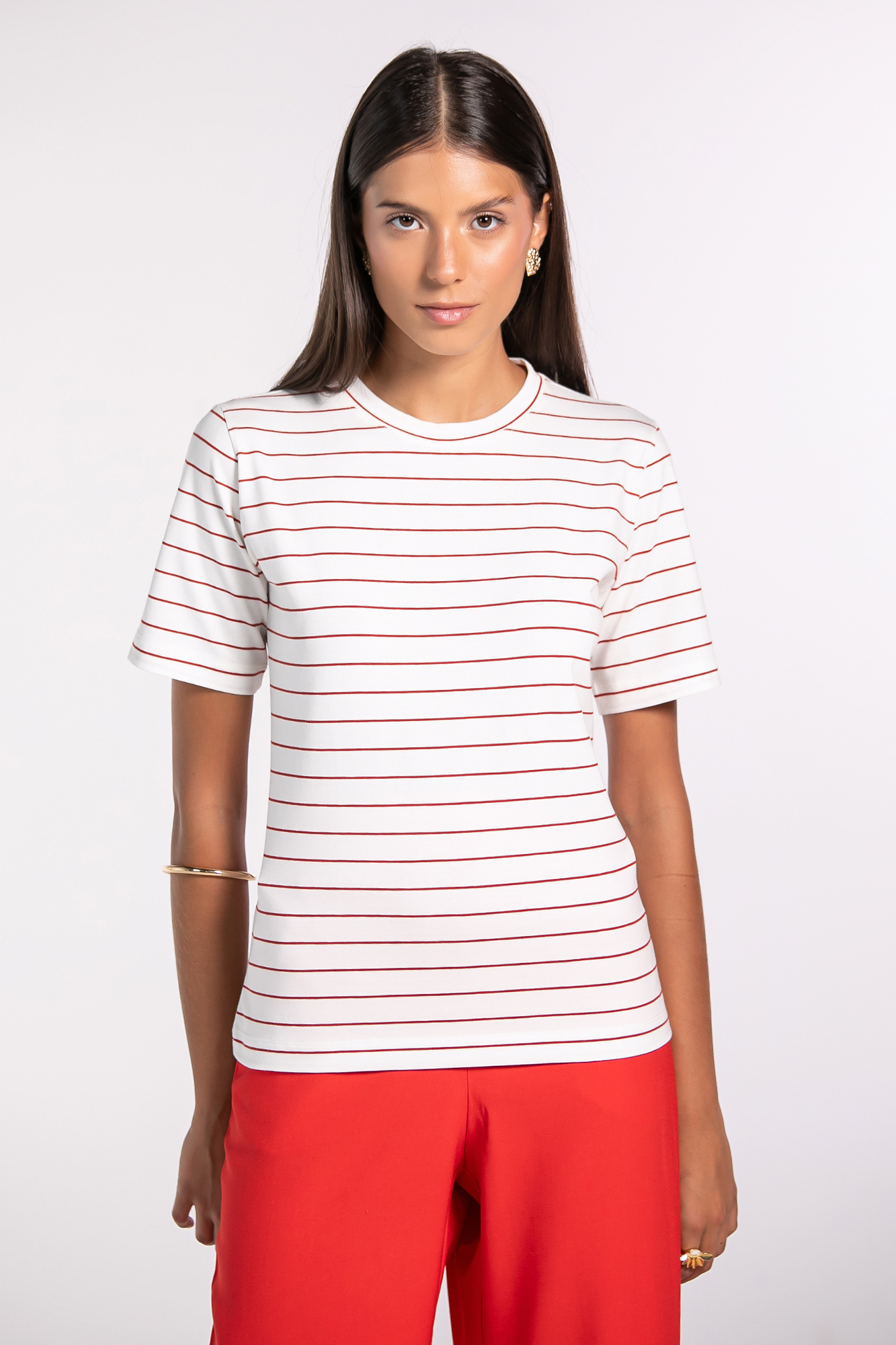 Camiseta New Moon Gola O Red Stripes