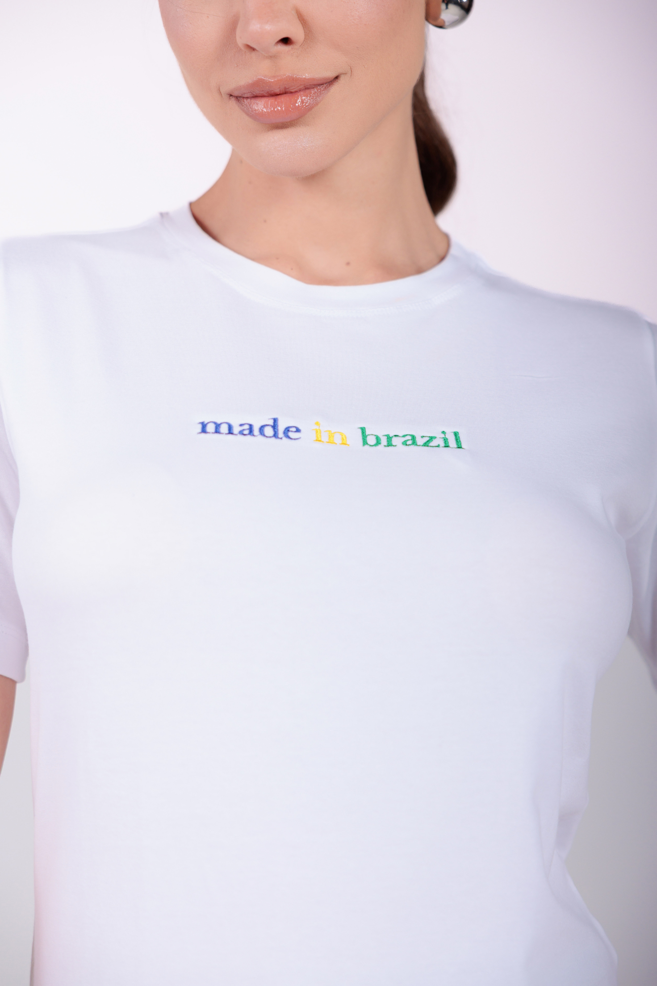 Camiseta Bordada Copa Moon Gola O Branca