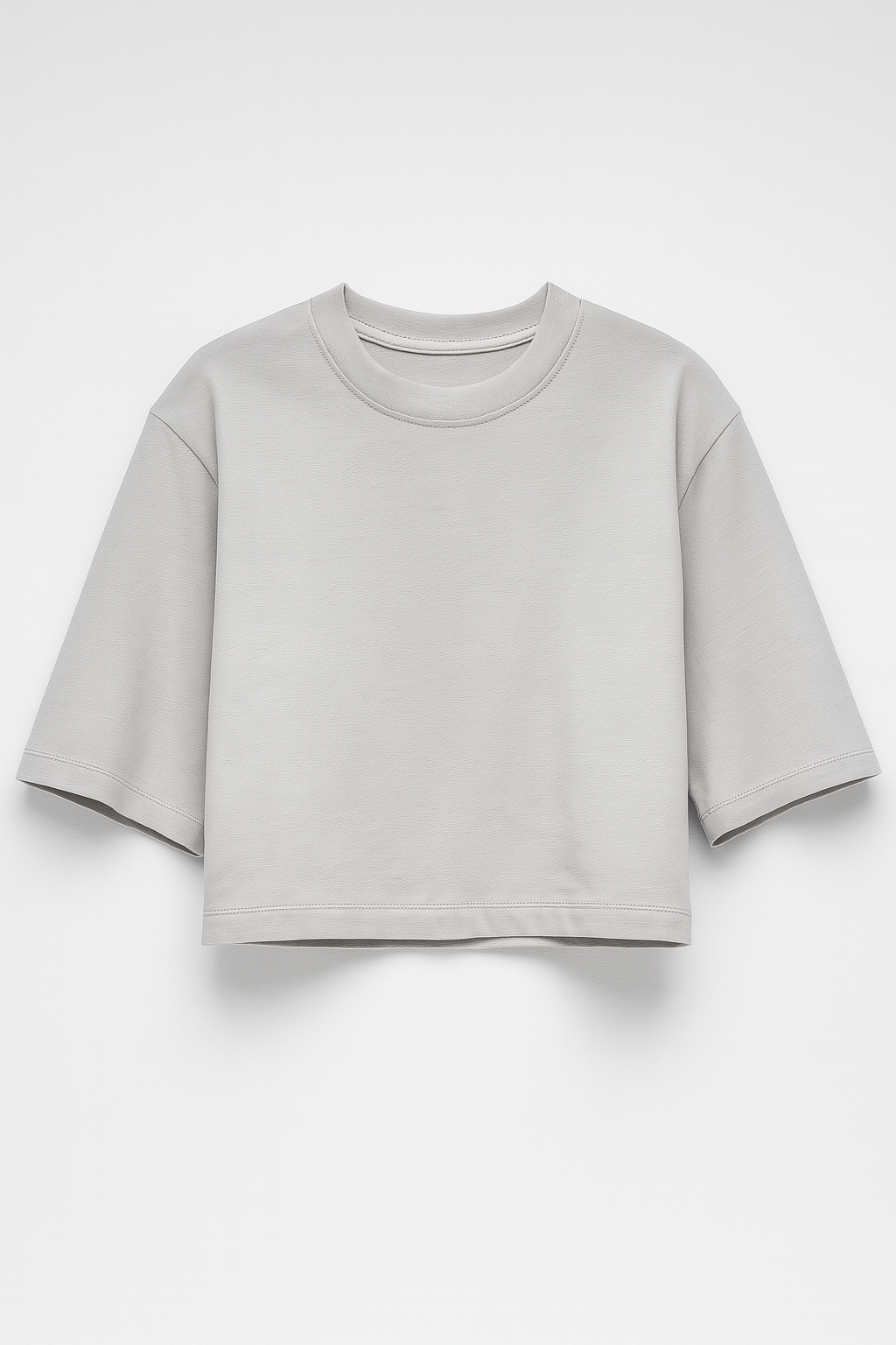 Camiseta Cropped Moon Gola O Cinza